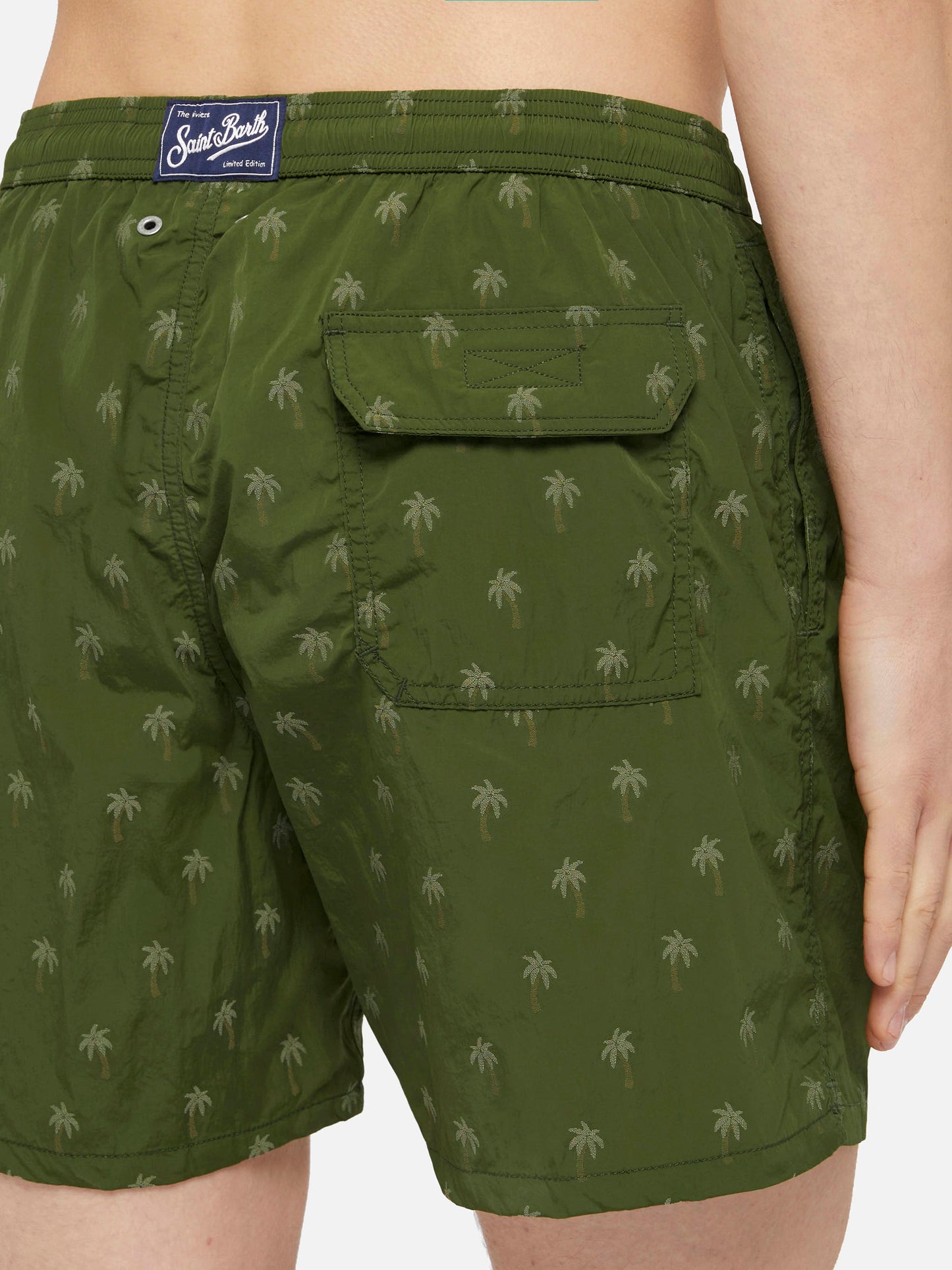 Mid-length swim shorts Patmos The Riviera with all over palm jacquard - MC2 Saint Barth