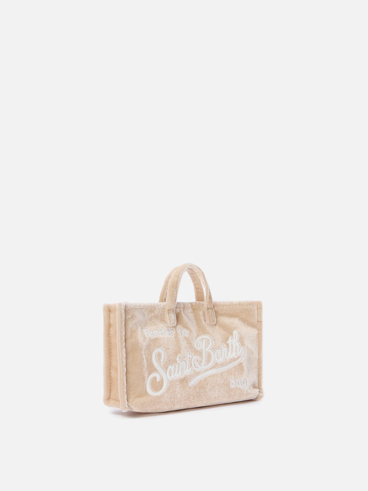 Mini Phone Bag Velvet in beige velvet