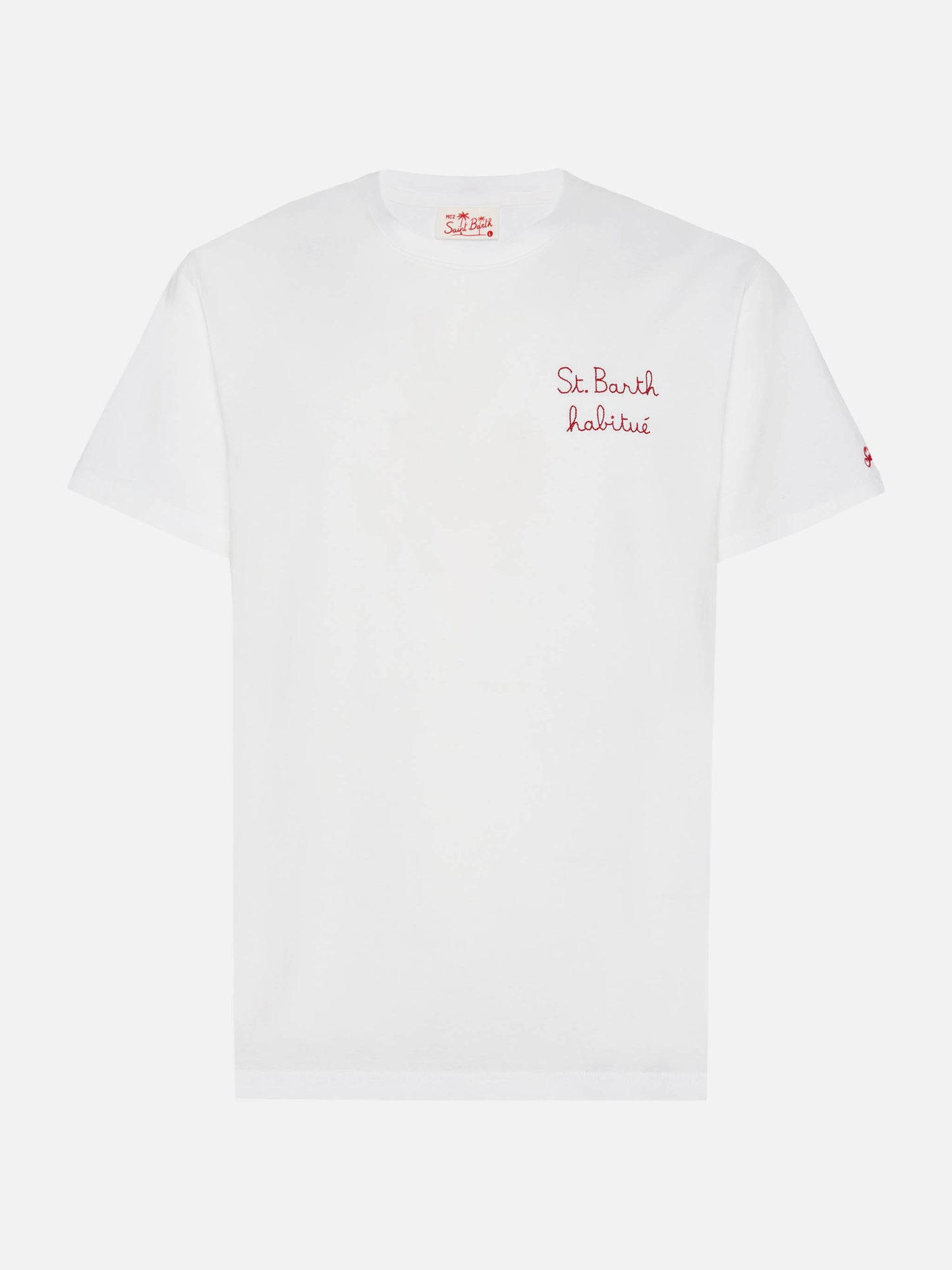 Cotton jersey t-shirt Portofino with St. Barth habituè embroidery