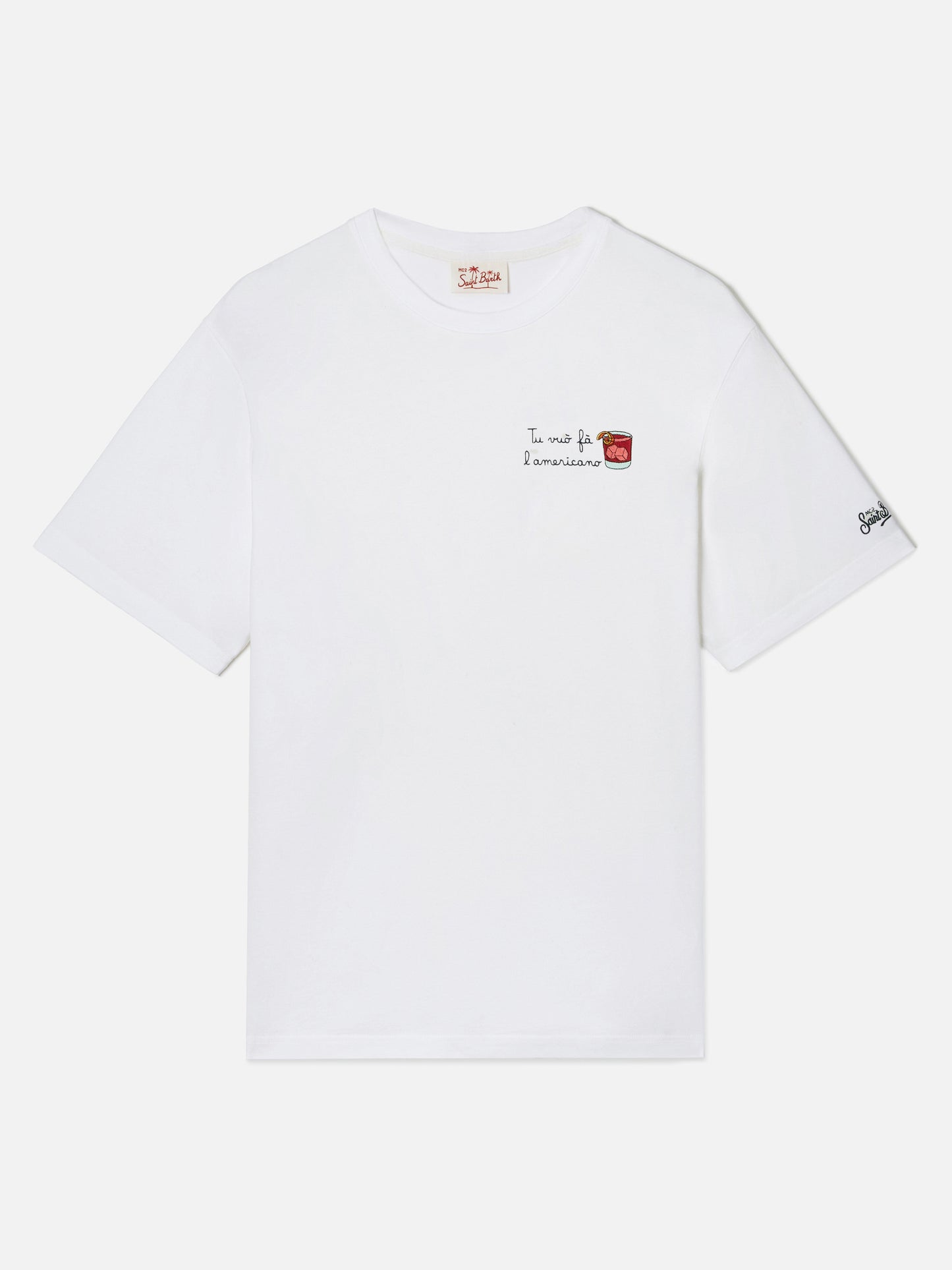 T-shirt Portofino bianca con ricamo Tu Vuò Fà L'americano