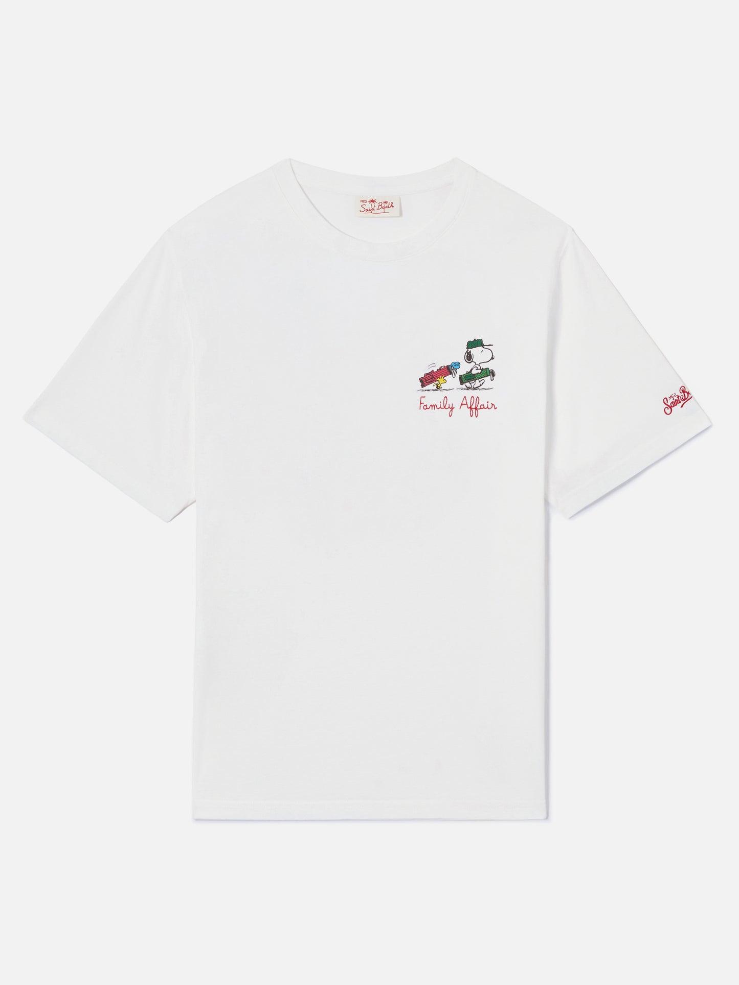 T-shirt Portofino bianca con ricamo Snoopy Family Affair | Special Edition