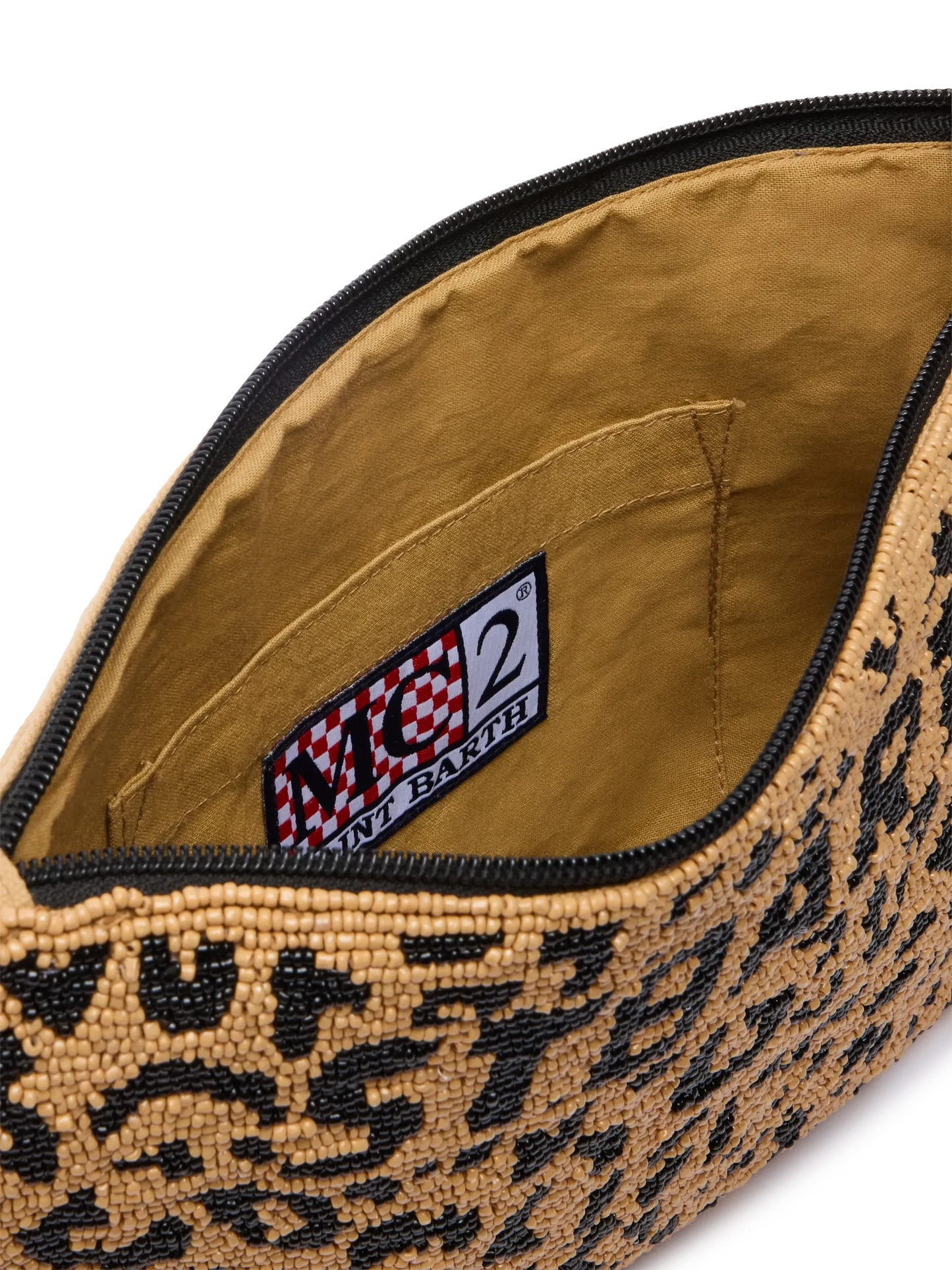 Pouch Pearl con fantasia leopardata in perline