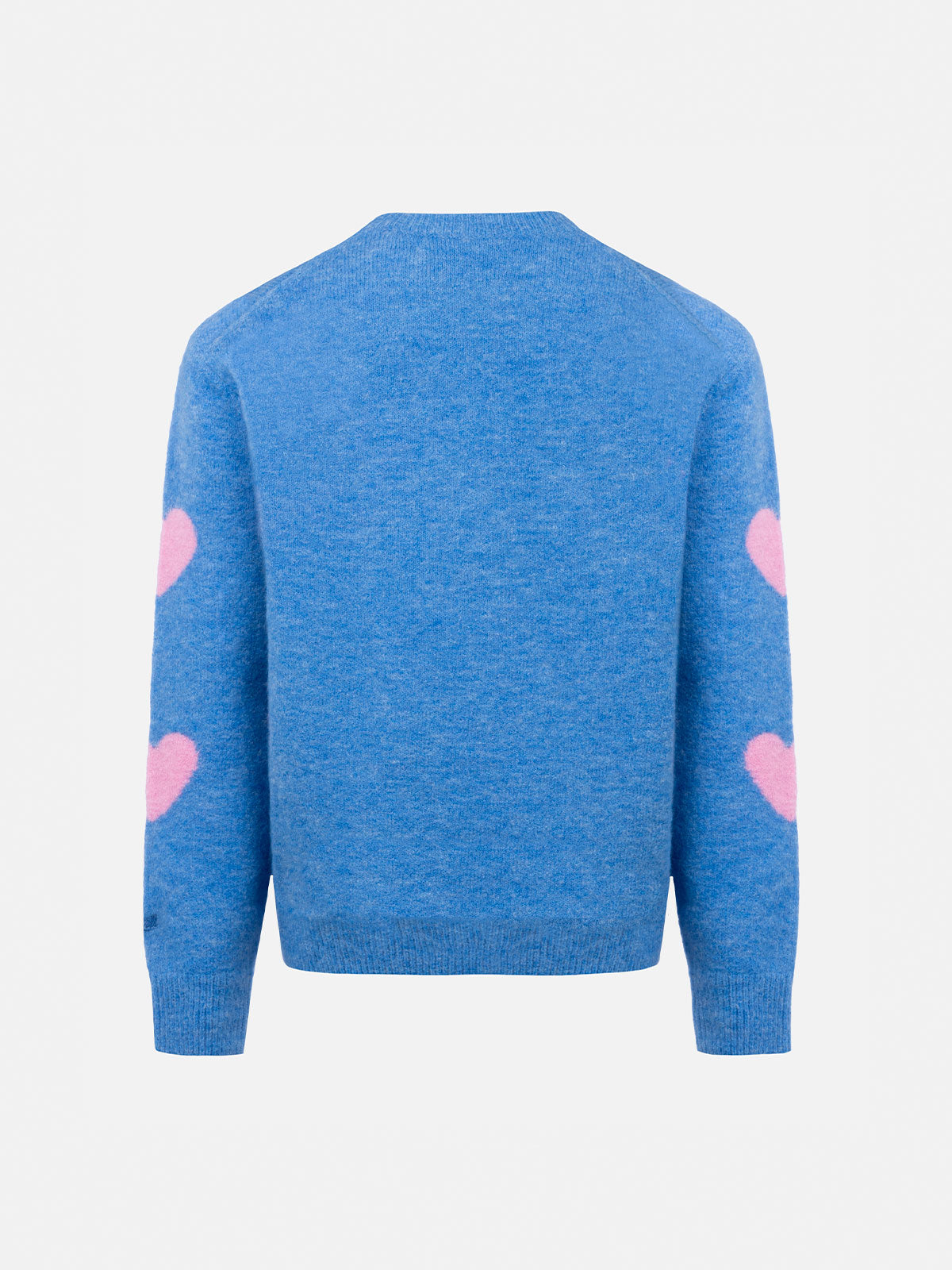 Girl light blue crewneck sweater Princess with Kissene frega embroidery