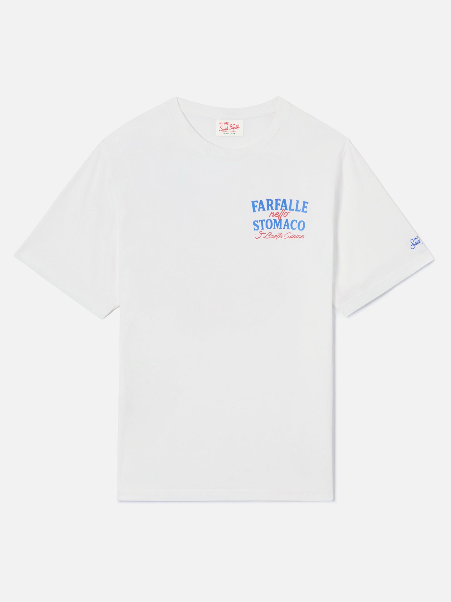 T-shirt Portland bainca con stampa Farfalle Nello Stomaco