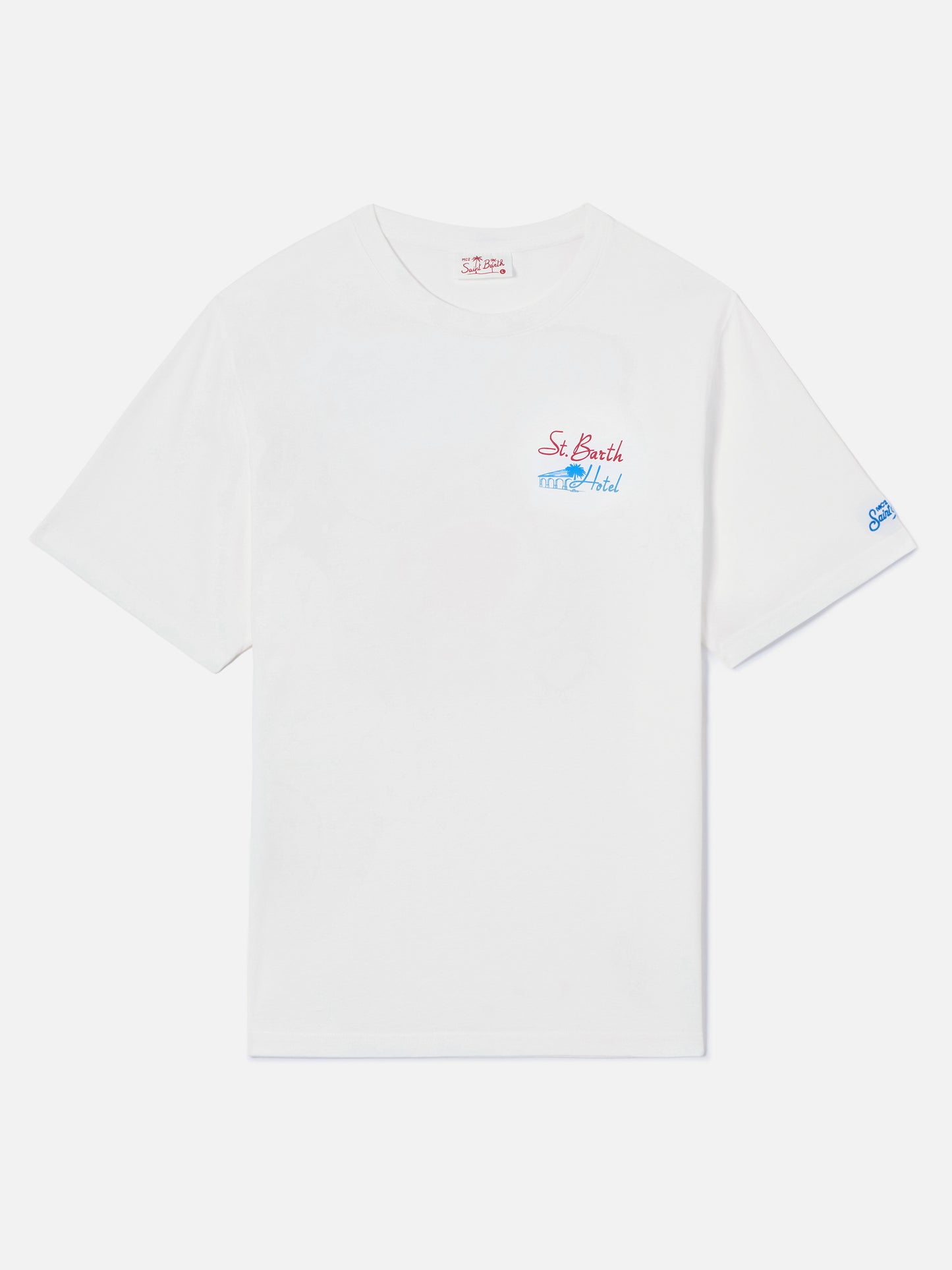 Cream Portland t-shirt with St. Barth Hotel print