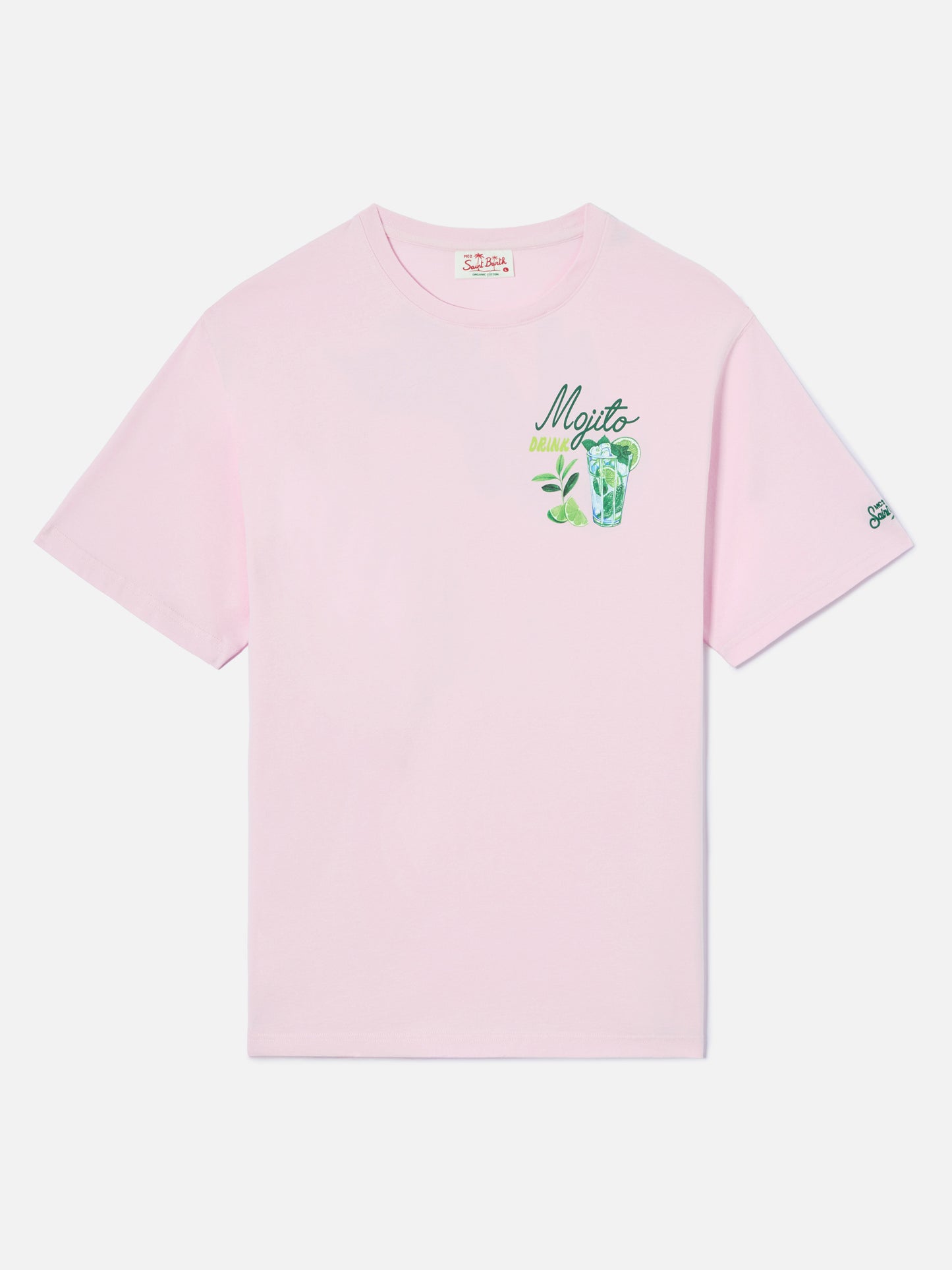 T-shirt Portland rosa con illustrazione MoJito Drink
