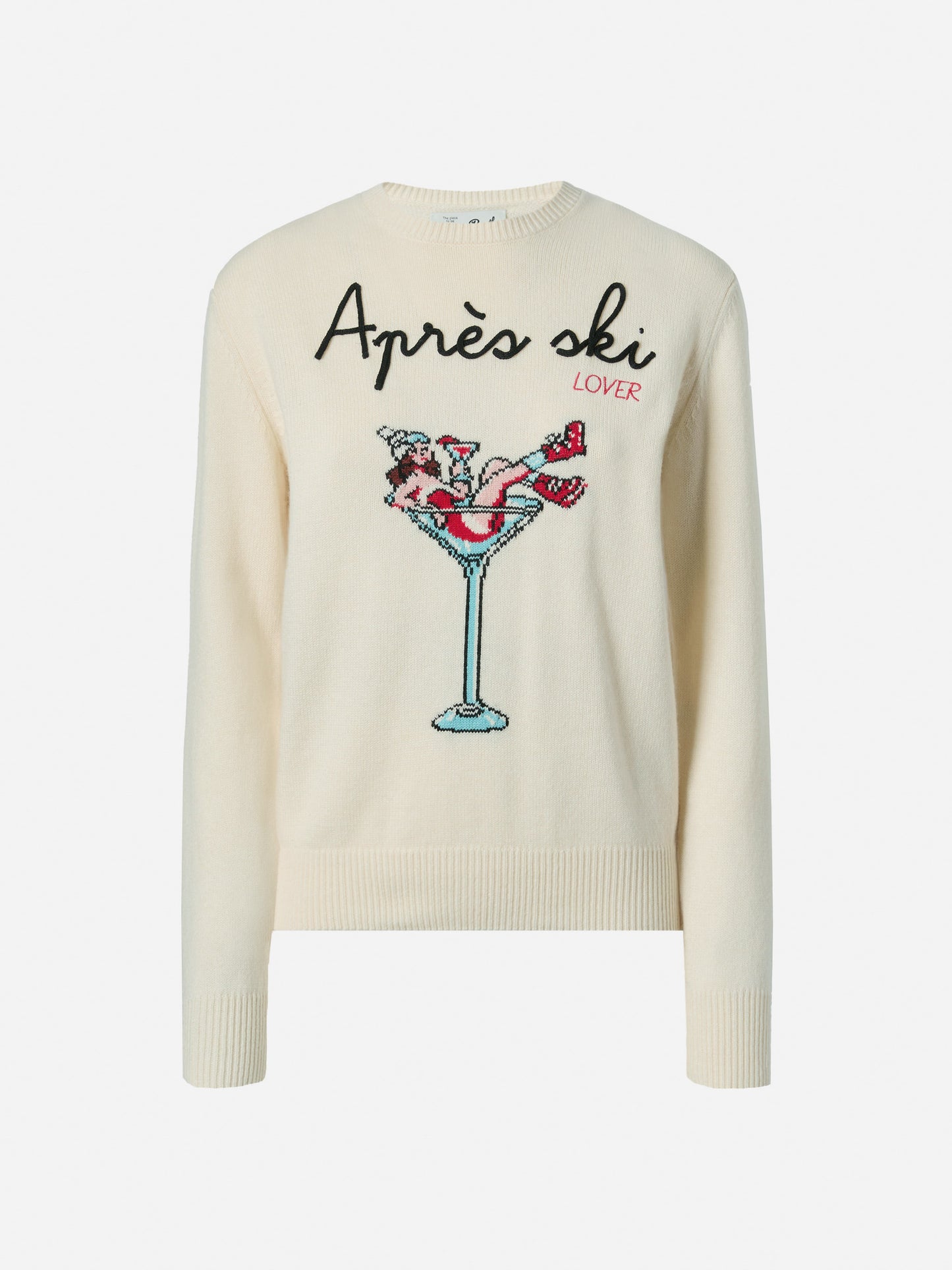 New Queen crewneck with Apres ski embroidery and jacquard