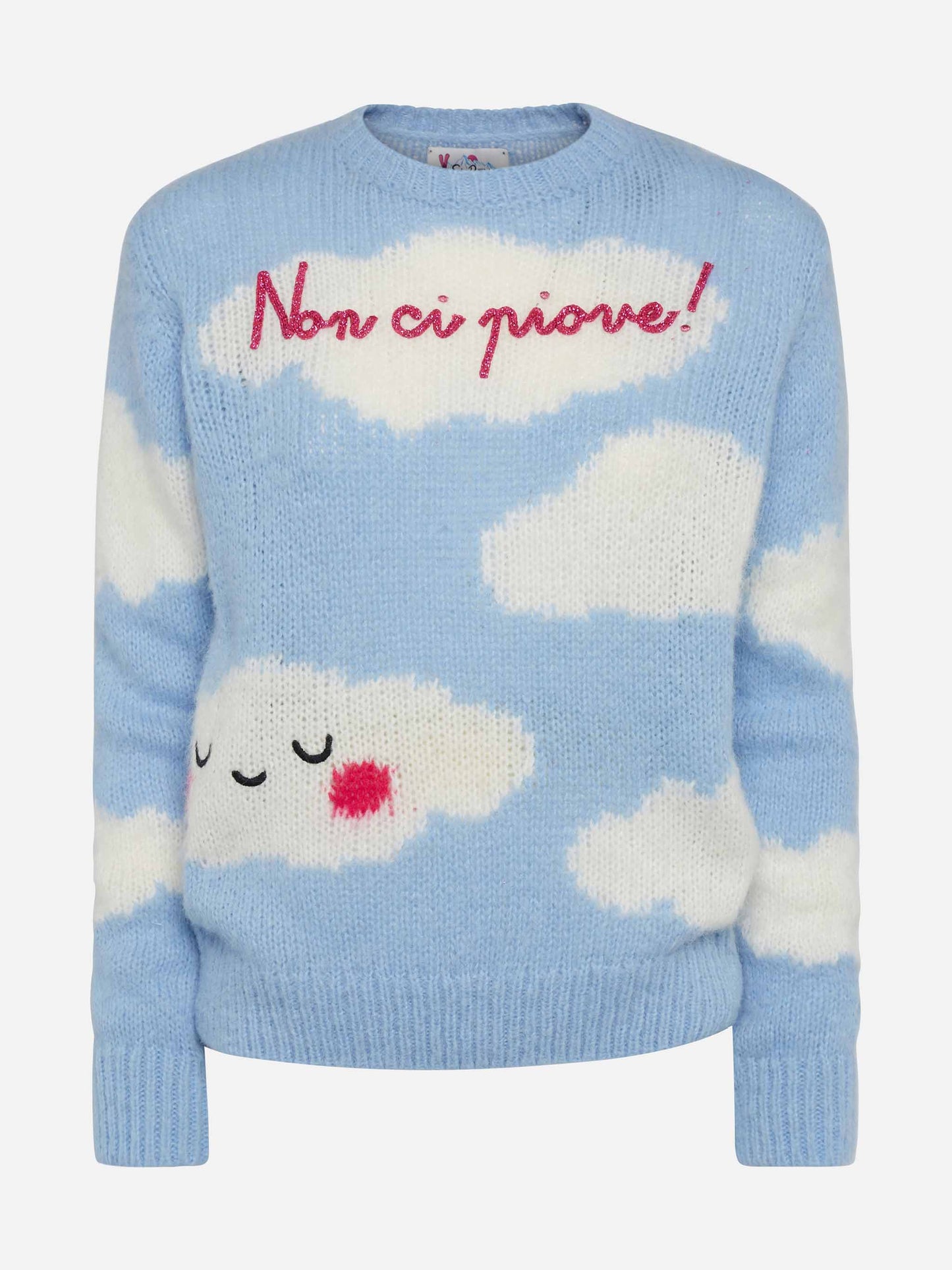 Woman crewneck soft sweater with Non ci piove embroidery - MC2 Saint Barth