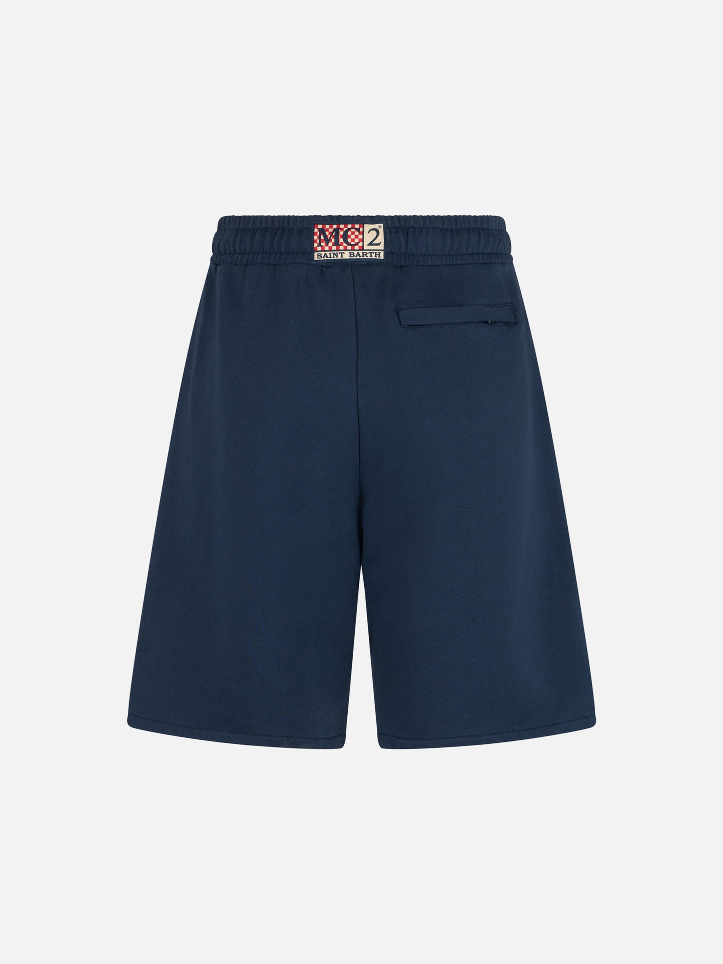 Man navy blue cotton fleece bermuda shorts Randle - MC2 Saint Barth