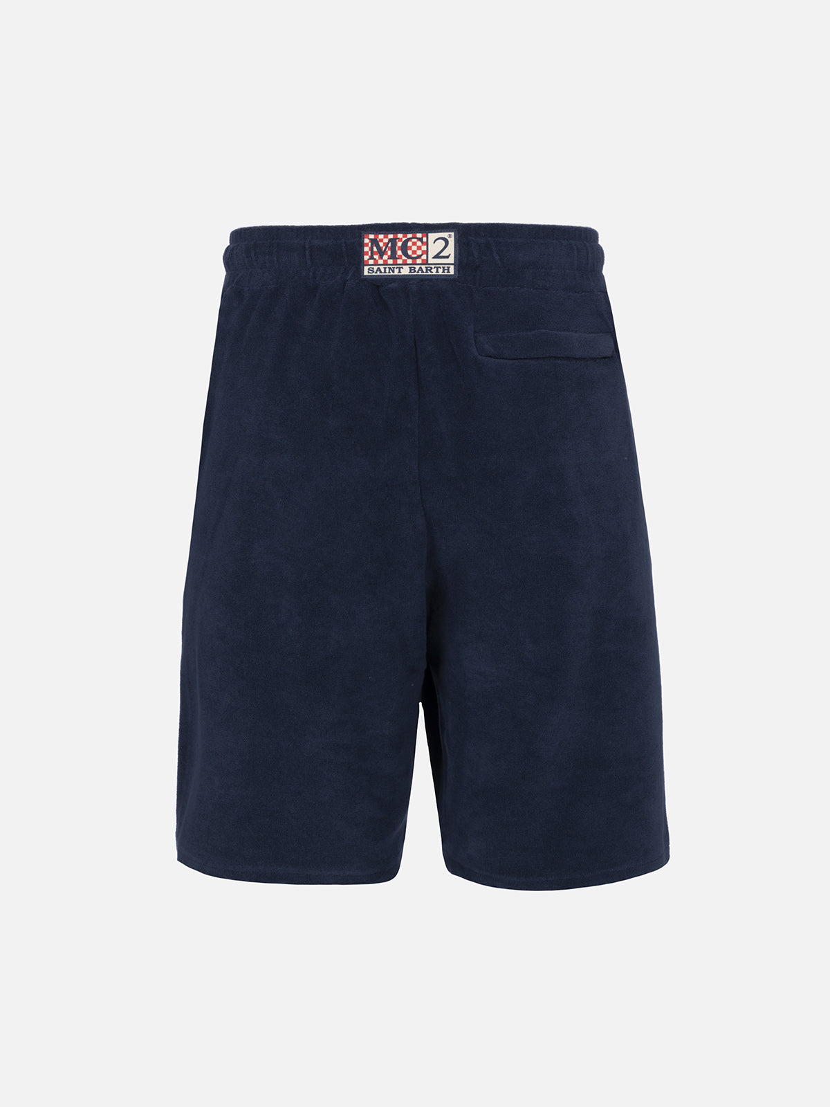 Man navy blue terry bermuda shorts Rande Sponge - MC2 Saint Barth