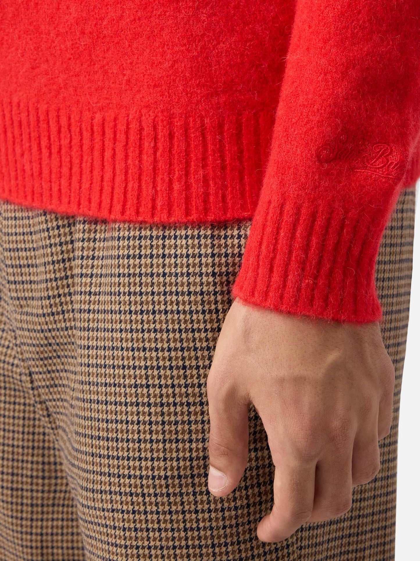 Maglione girocollo Regent in ALPACA STRETCH rosso