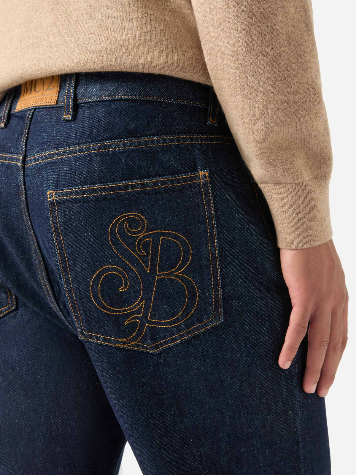 Jeans Riverdale blu scuro in denim con finitura raw