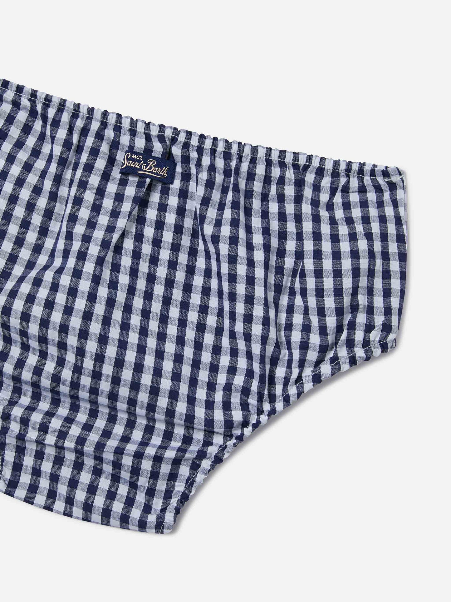 Set Samy t-shirt con taschino con ricamo e copri pannolino in vichy