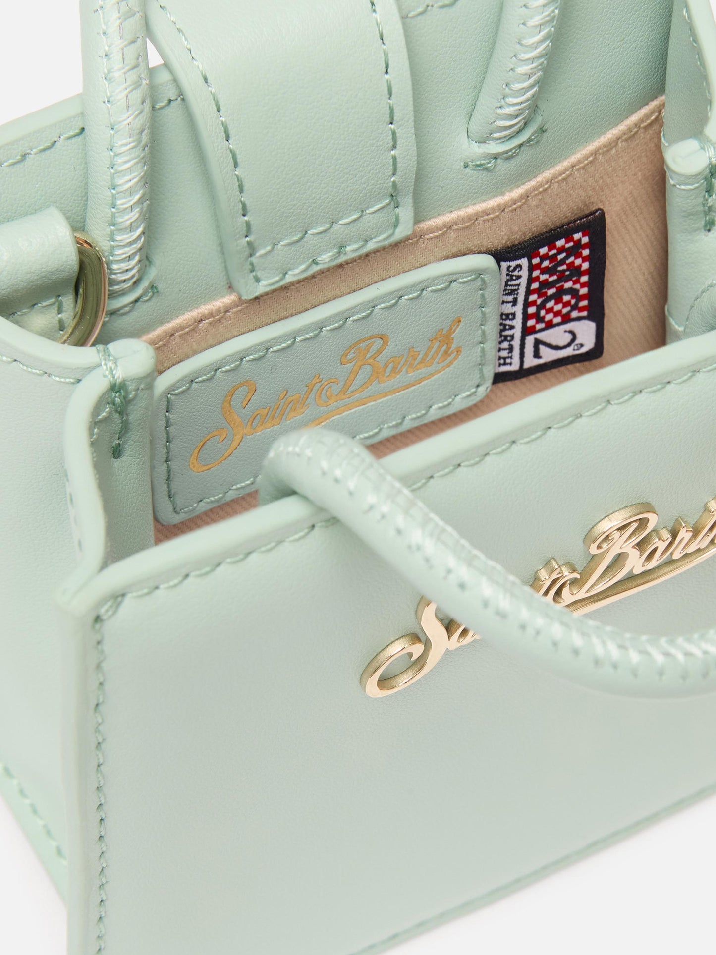 Shop Bag Micro aus salbeigrünem Leder