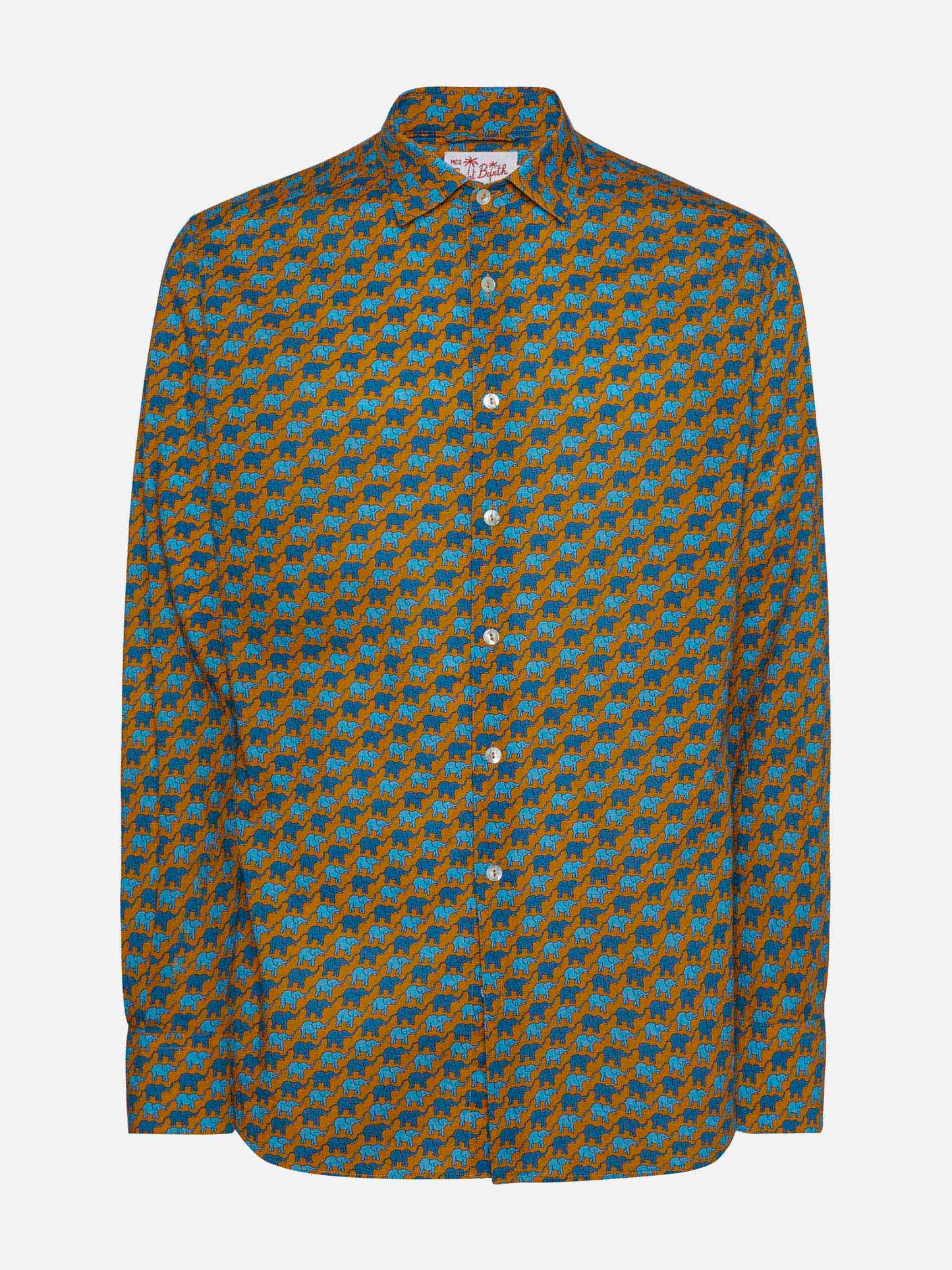 Muslin cotton shirt Sikelia with elephant print - MC2 Saint Barth