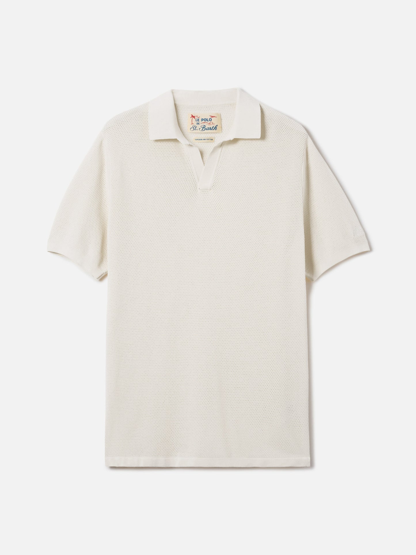 Polo Sloan Mesh in cotone pregiato high twist beige