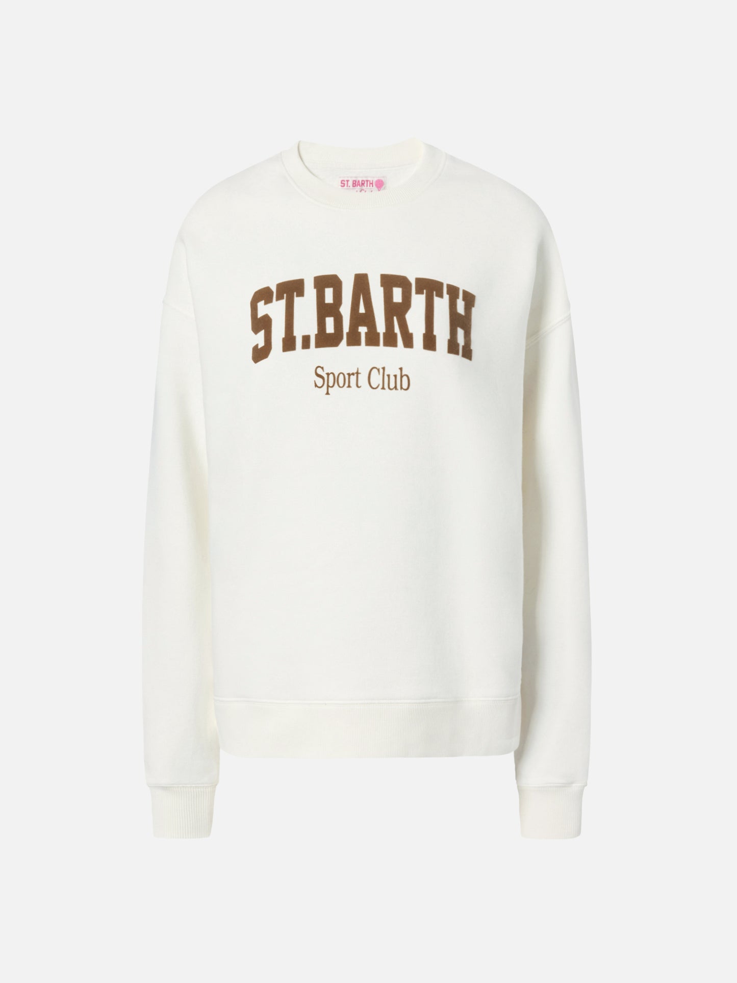 Stardust Baumwoll-Sweatshirt in Weiß mit Flockdruck vom St. Barth Sport Club
