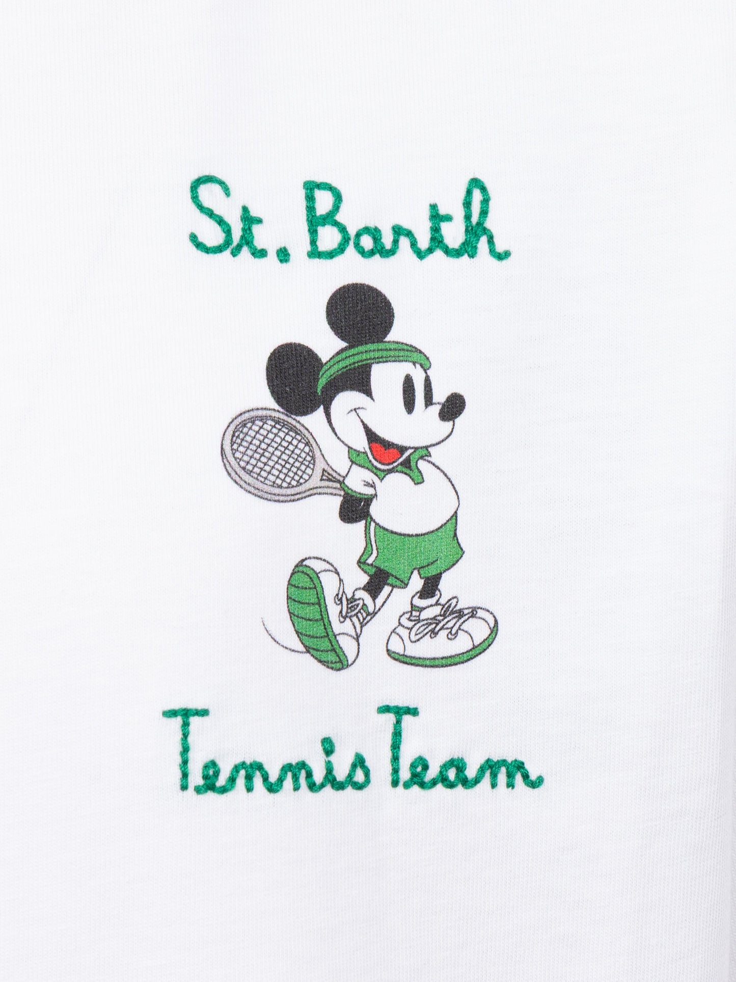 Cotton t-shirt with St. Barth tennis team embroidery and Mickey Mouse print | DISNEY® SPECIAL EDITION - MC2 Saint Barth