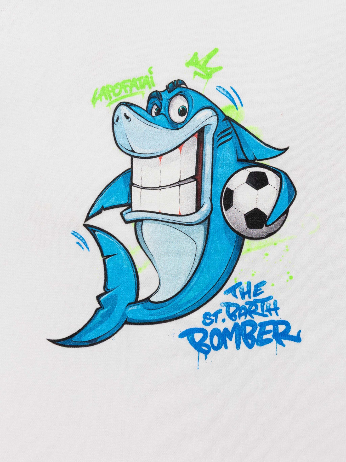 Cotton T-shirt with Cryptopuppets Shark bomber print | CRYPTOPUPPETS SPECIAL EDITION - MC2 Saint Barth