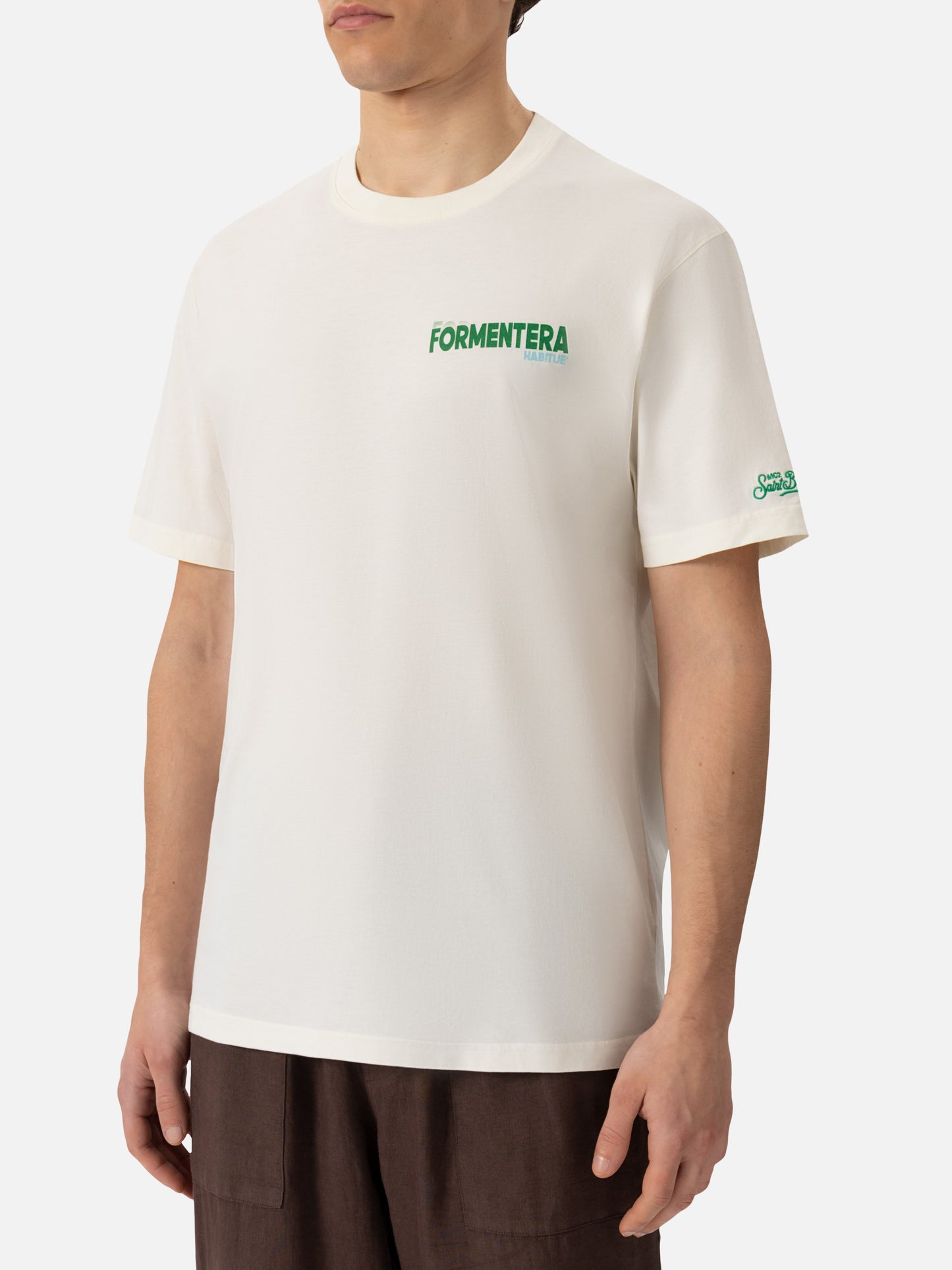 Organic cotton T-shirt with Formentera postcard print - MC2 Saint Barth