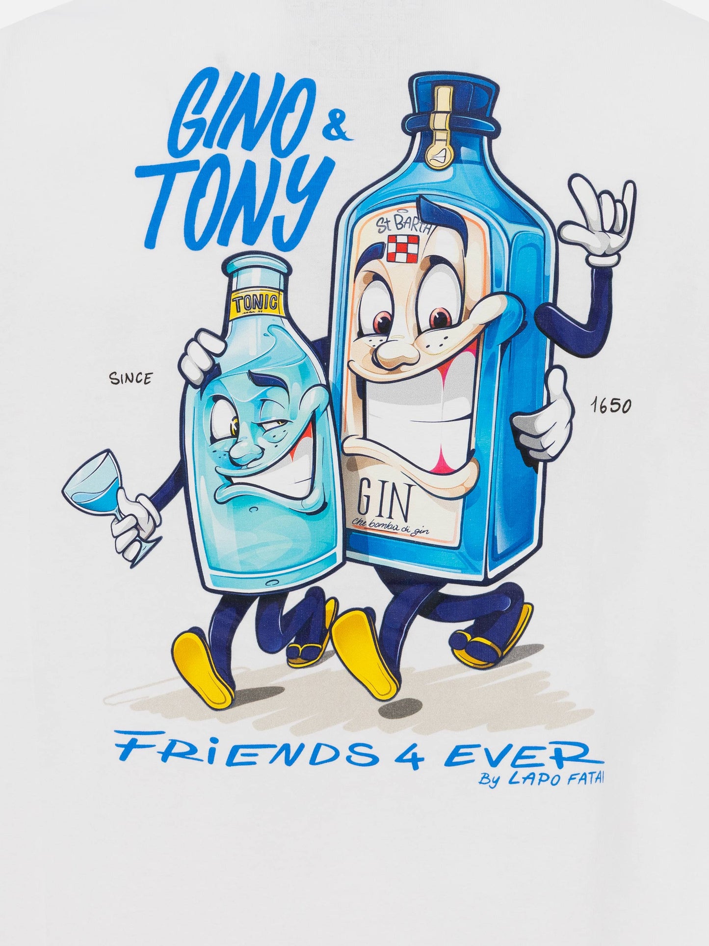 Cotton T-shirt with Gino & Tony Cryptopuppets print | CRYPTOPUPPETS SPECIAL EDITION - MC2 Saint Barth