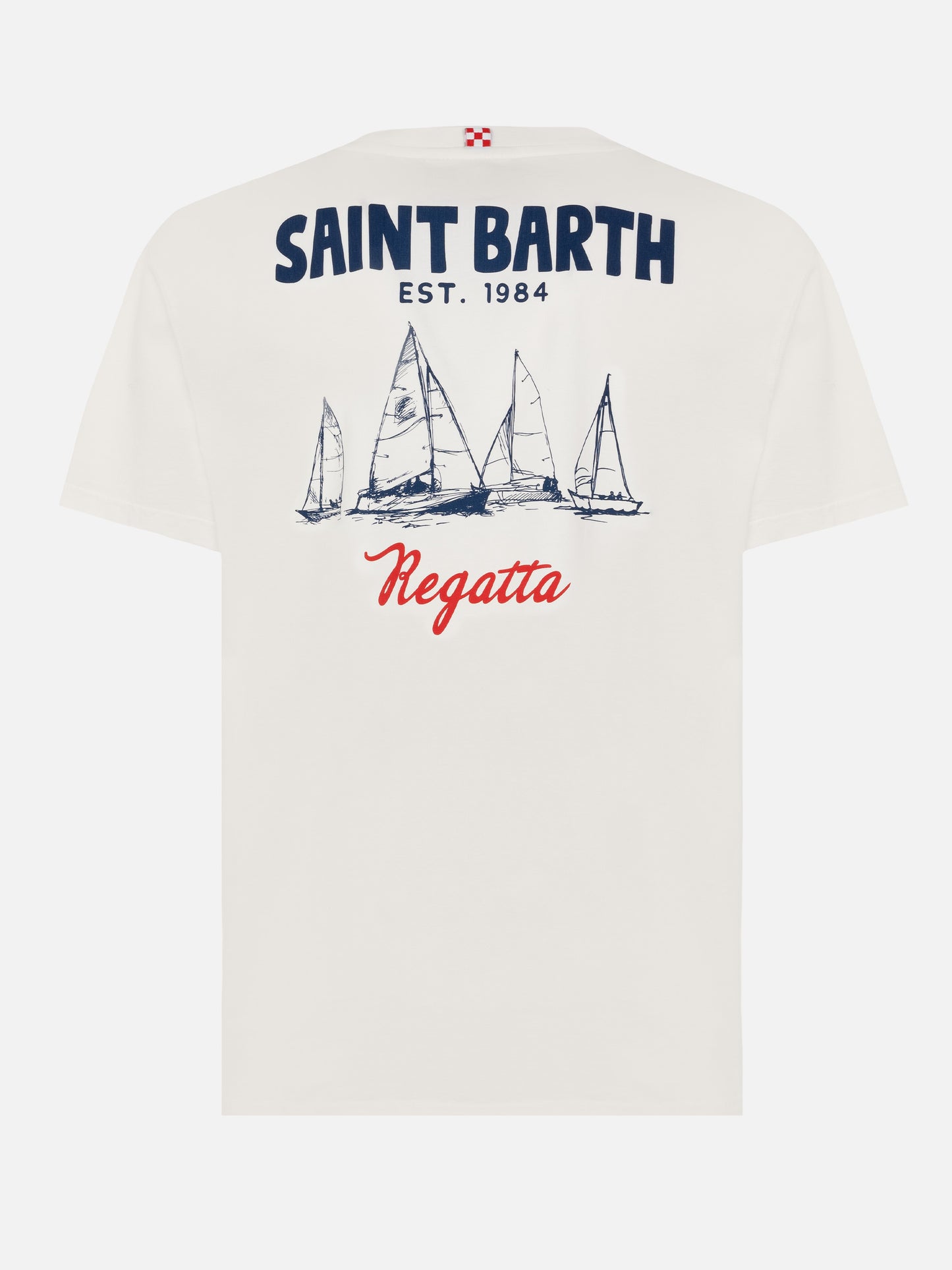 Organic cotton T-shirt with Saint Barth regatta print - MC2 Saint Barth