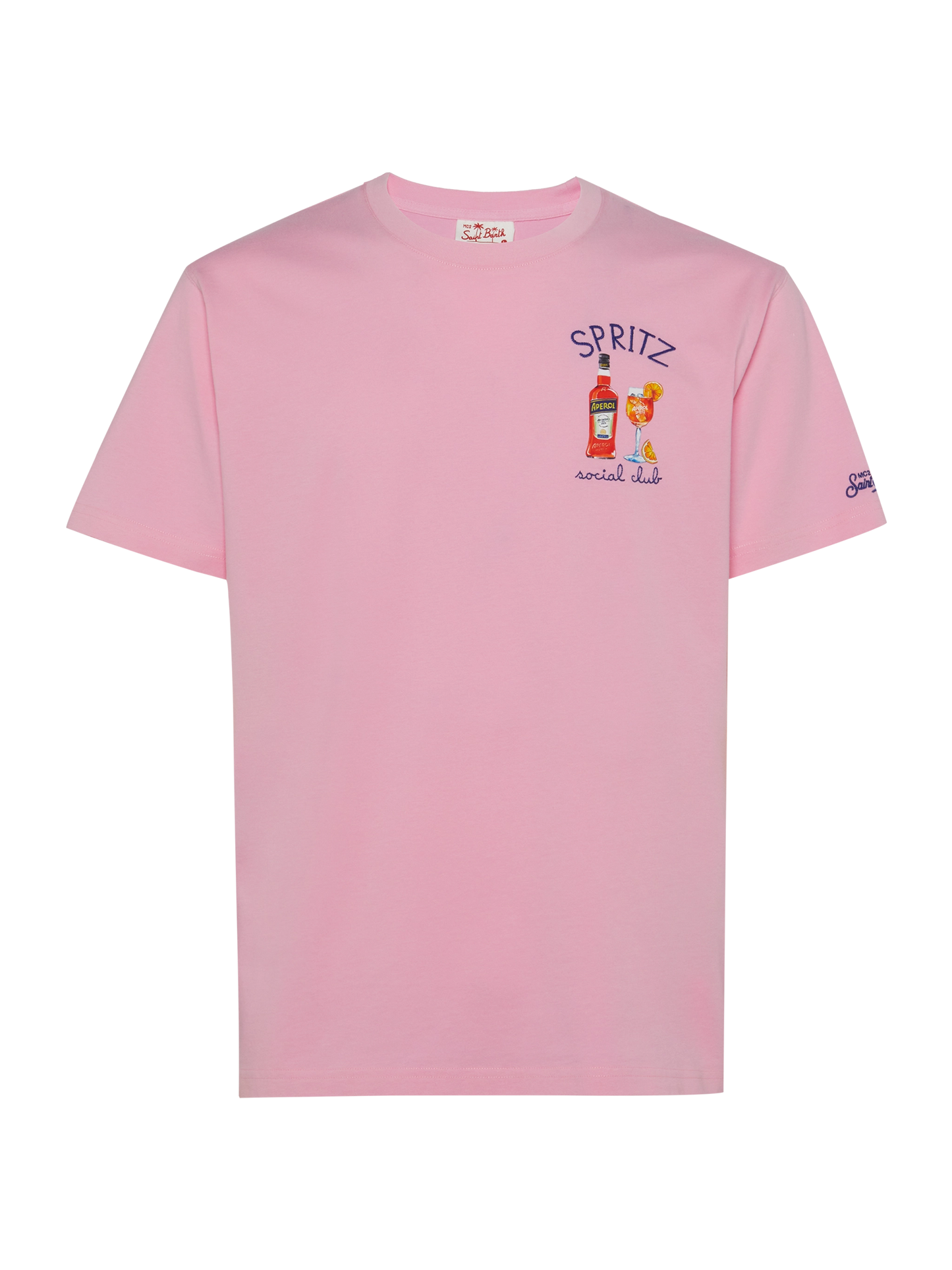 Organic cotton T-shirt with Spritz social club embroidery | APEROL SPECIAL EDITION - MC2 Saint Barth
