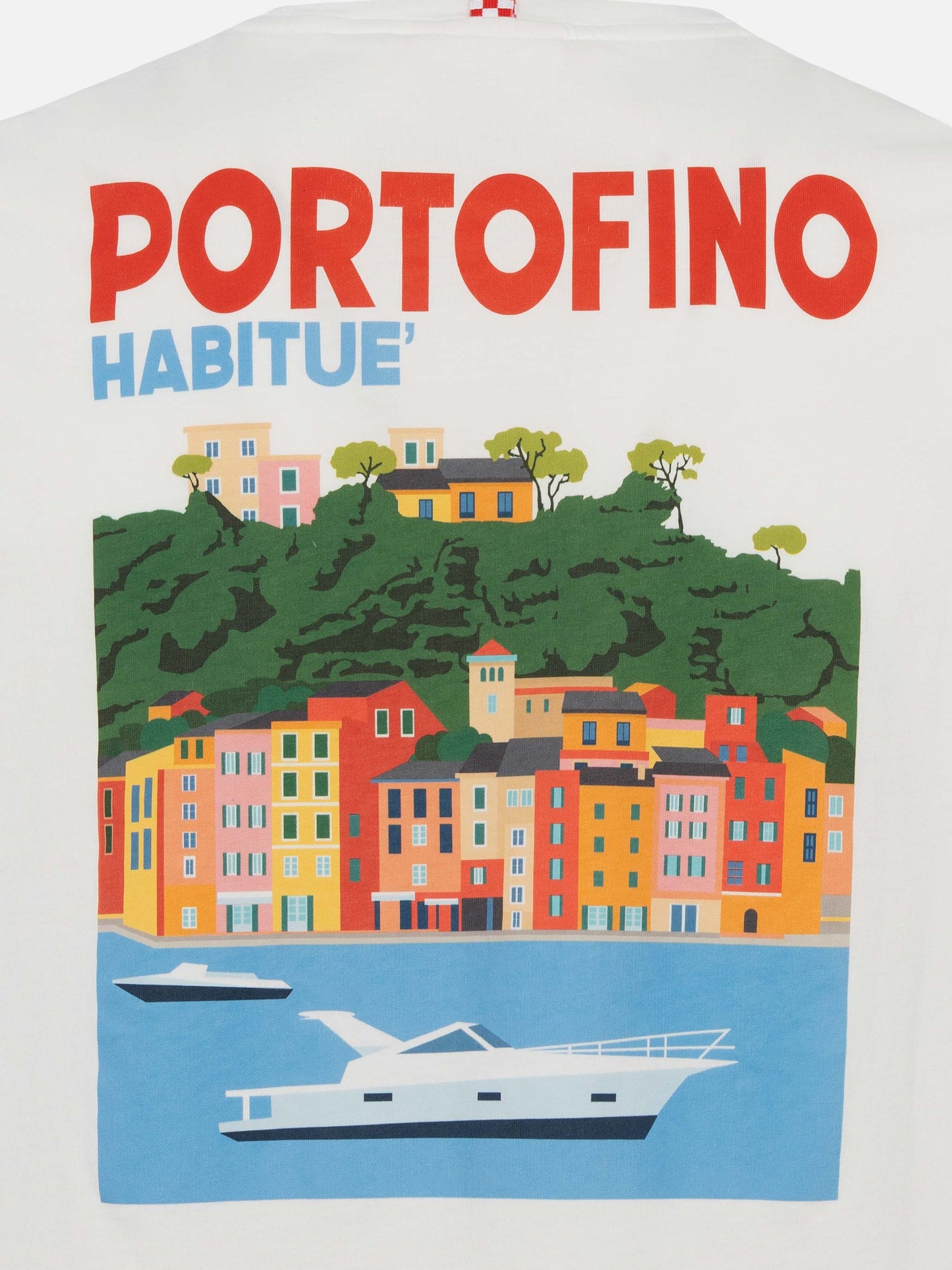 Cotton T-shirt with Portofino postcard print - MC2 Saint Barth