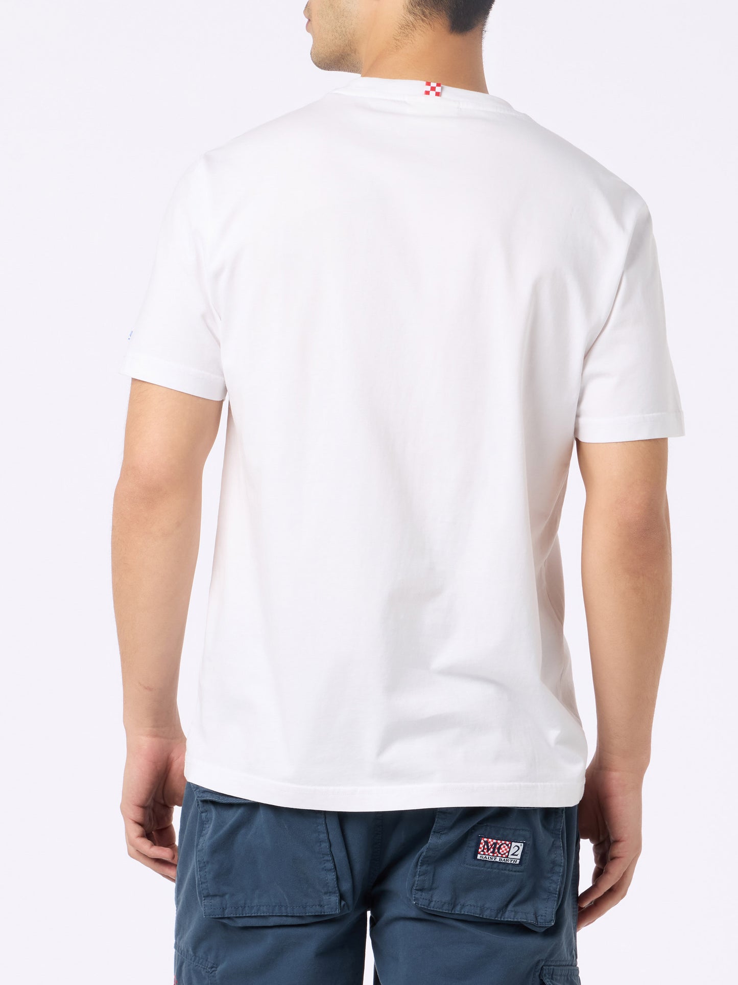 Man cotton t-shirt with Gin Tonic obsessed embroidery - MC2 Saint Barth