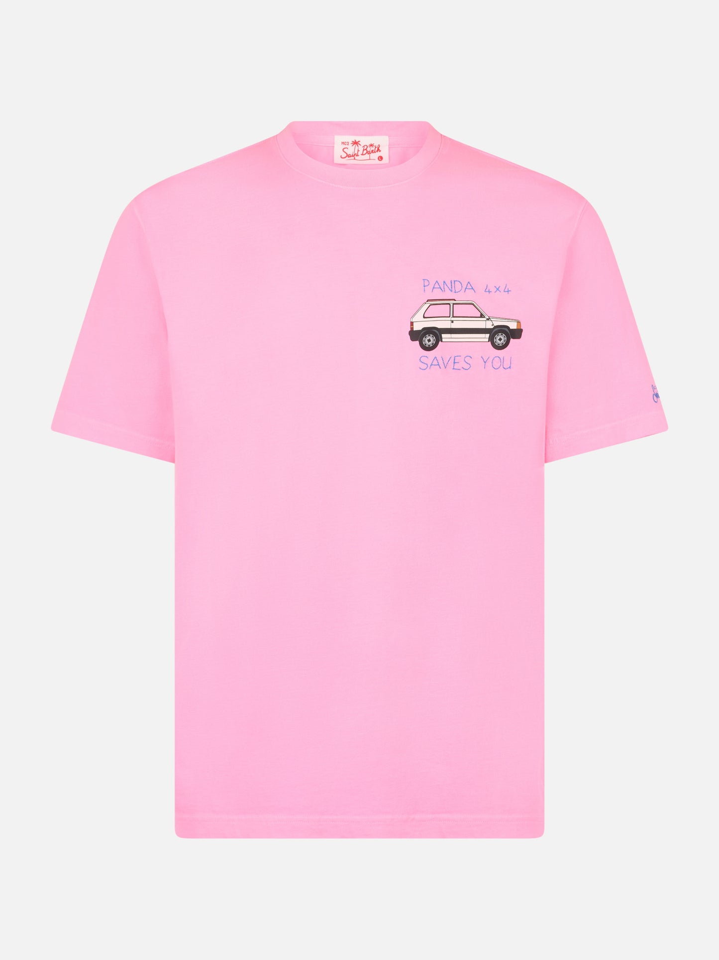 Cotton t-shirt with Panda print and embroidery | FIAT PANDA SPECIAL EDITION - MC2 Saint Barth