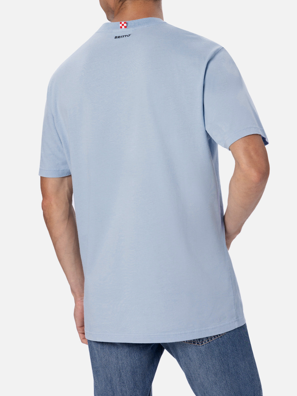 Man cotton t-shirt with Britto glasses print and embroidery | ©BRITTO SPECIAL EDITION - MC2 Saint Barth