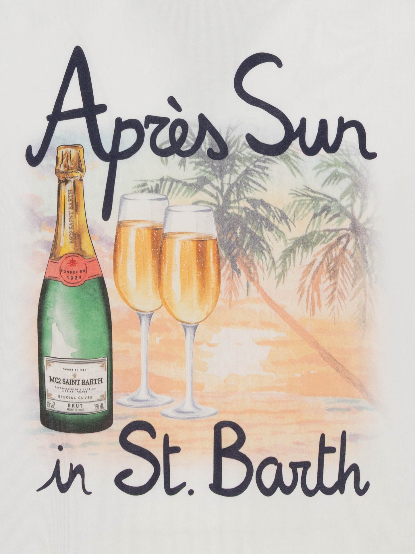 Cotton T-shirt with Après Sun in St. Barth print - MC2 Saint Barth