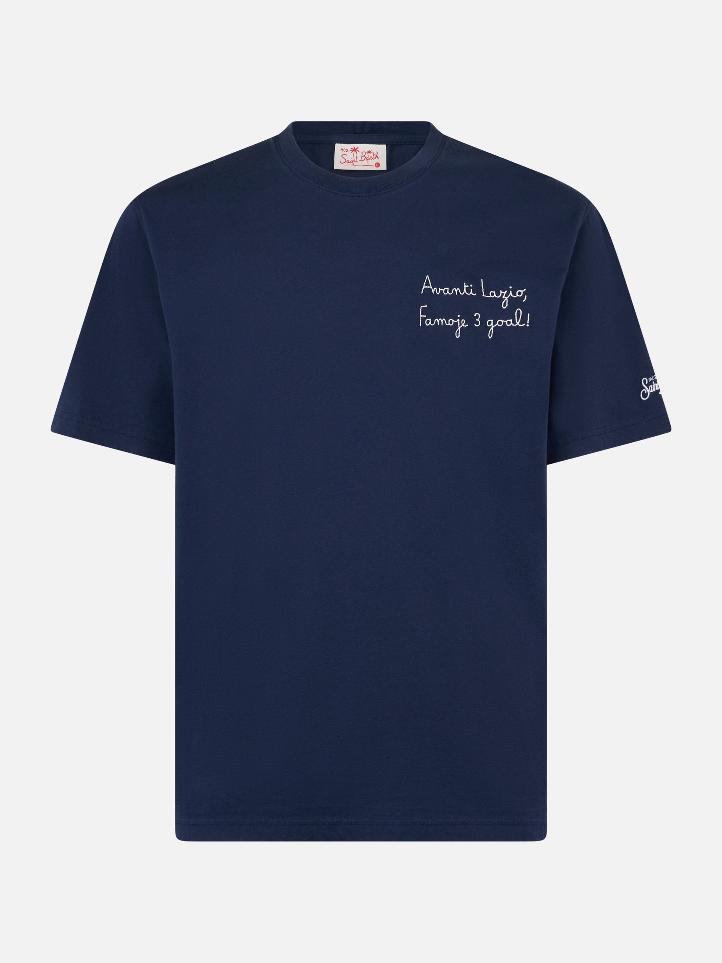 Man cotton t-shirt with Avanti Lazio, Famoje 3 Goal! embroidery | SS LAZIO SPECIAL EDITION - MC2 Saint Barth