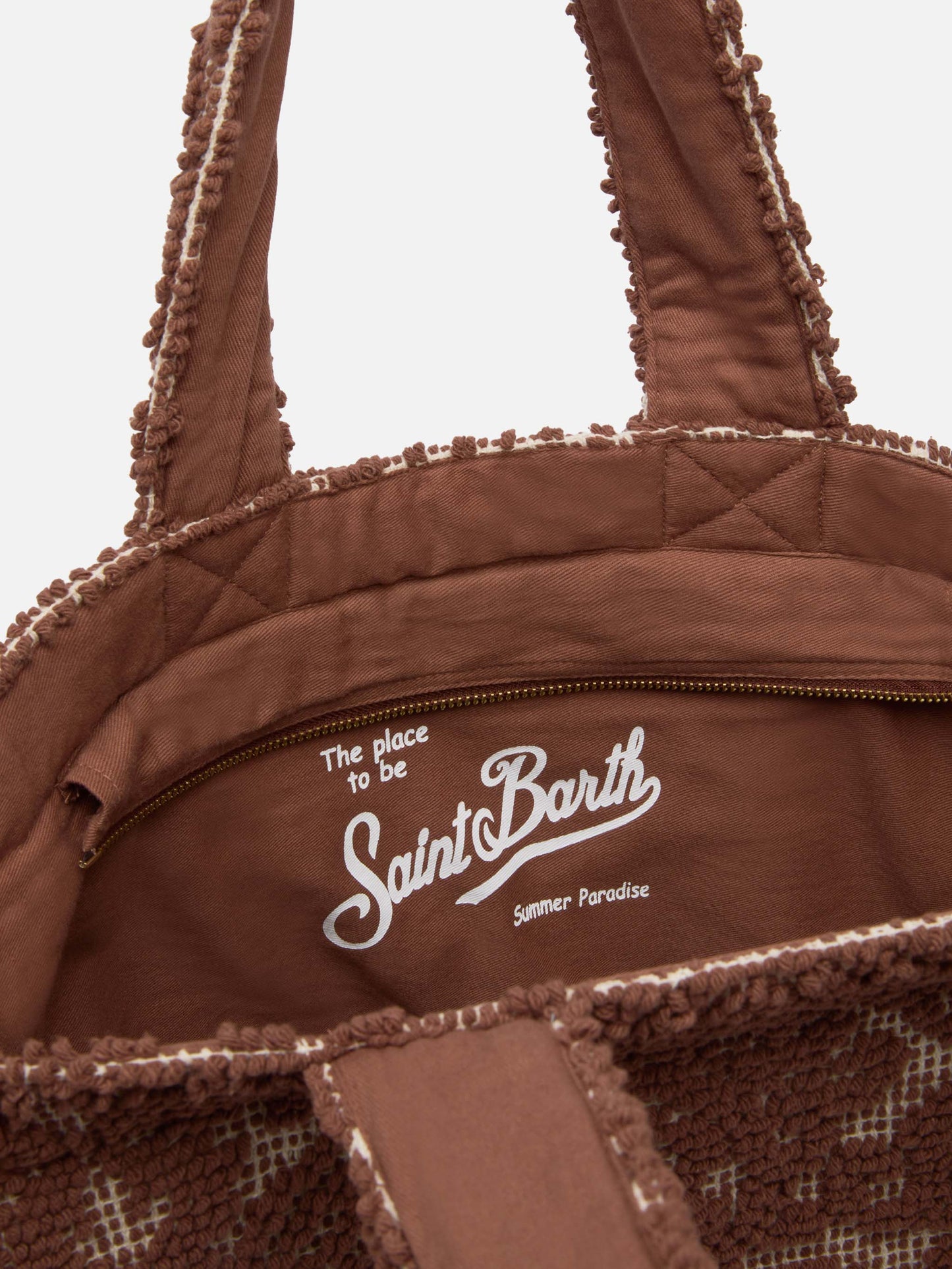 Brown Tufting cotton tote bag