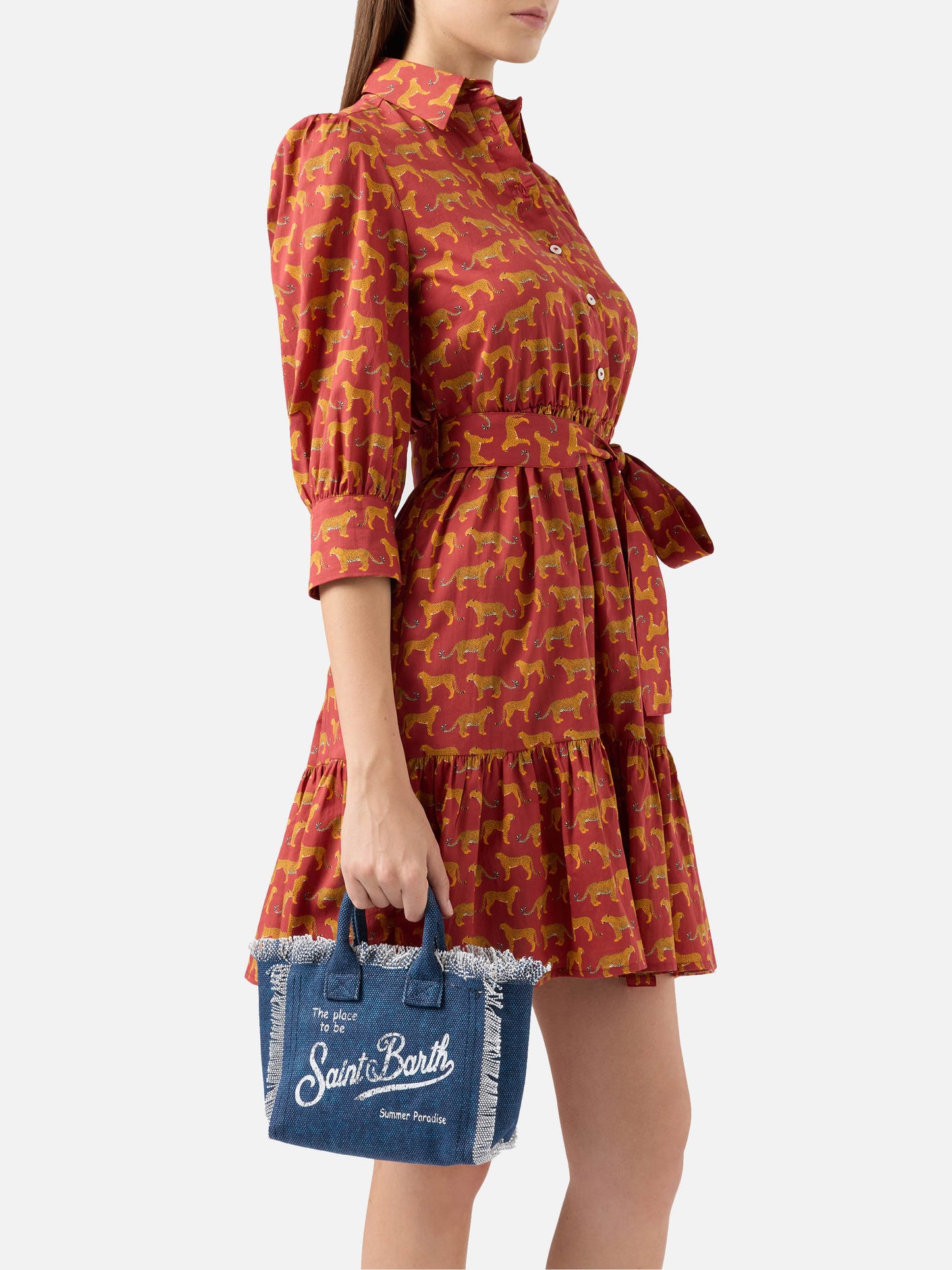 Indigo cotton canvas Mini Vanity bag