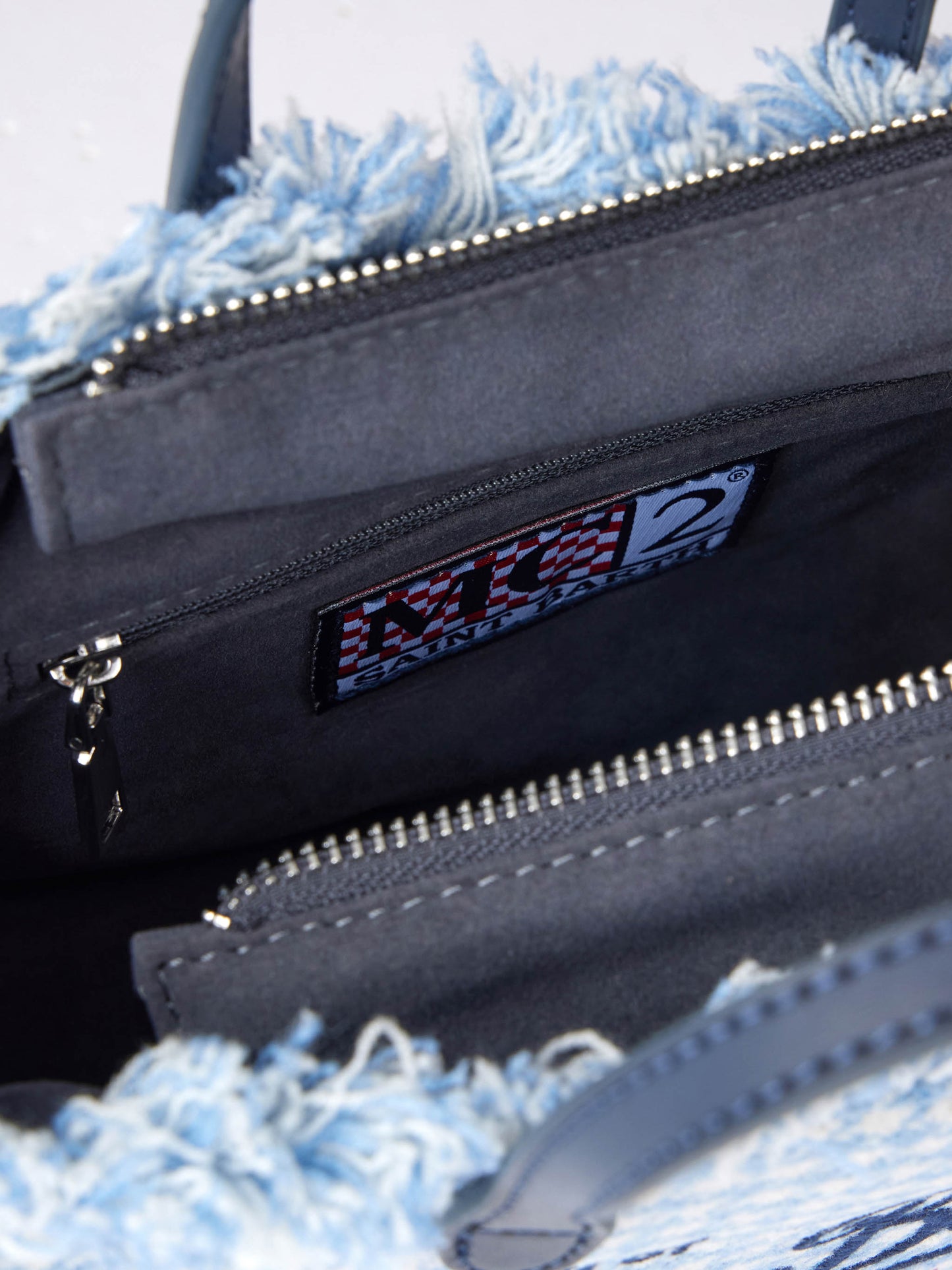 Mini Vanity wooly handbag with shiny pied de poule pattern - MC2 Saint Barth