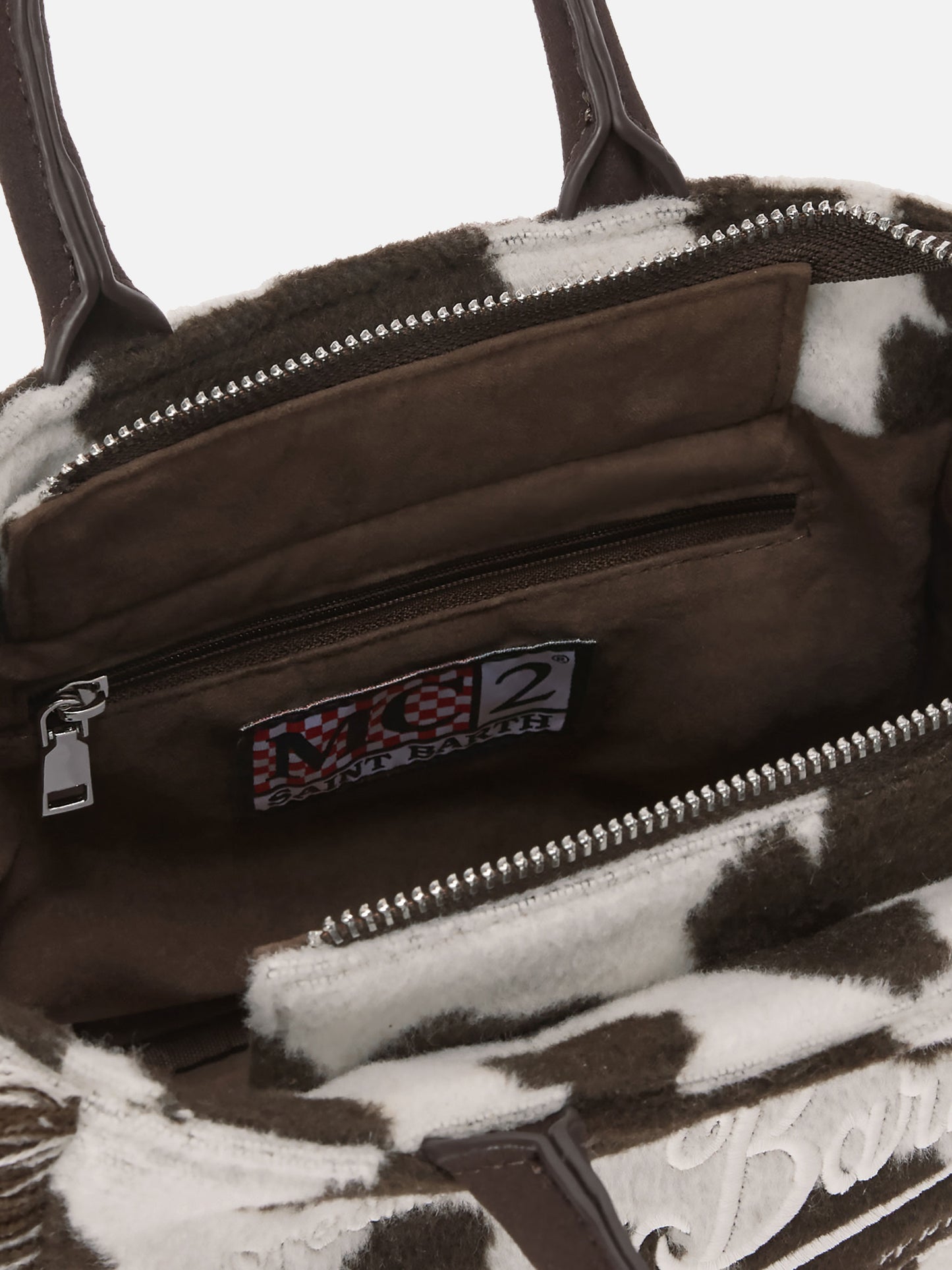 Vanity Mini Felt Handbag in cow-print wool blend