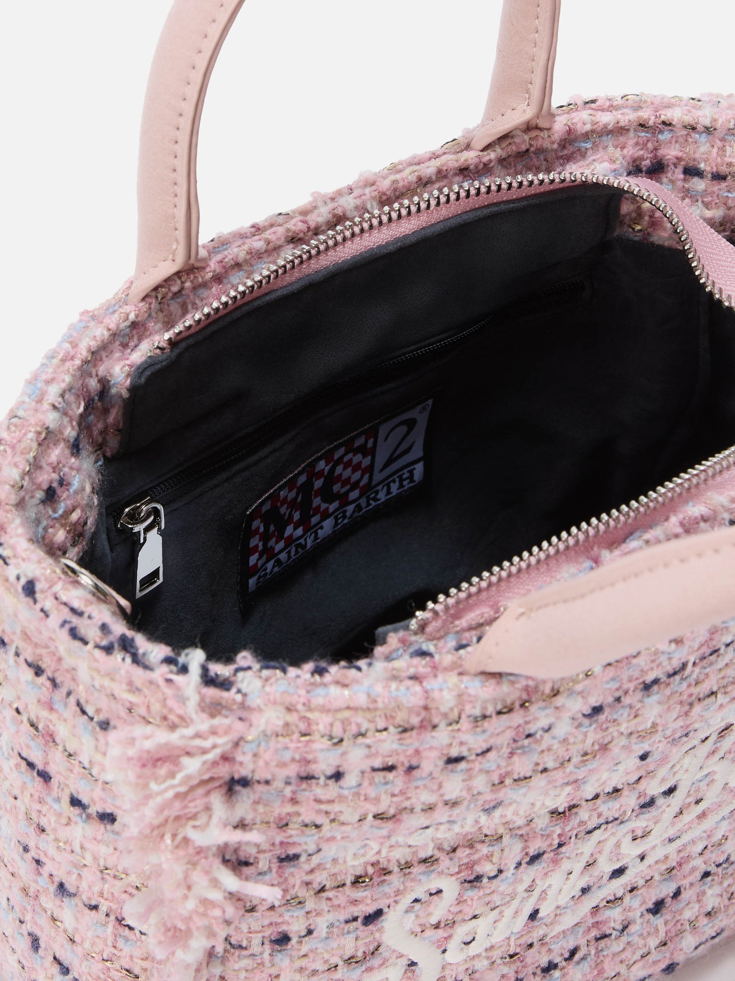 Borsa a mano Vanity Mini Tweed rosa