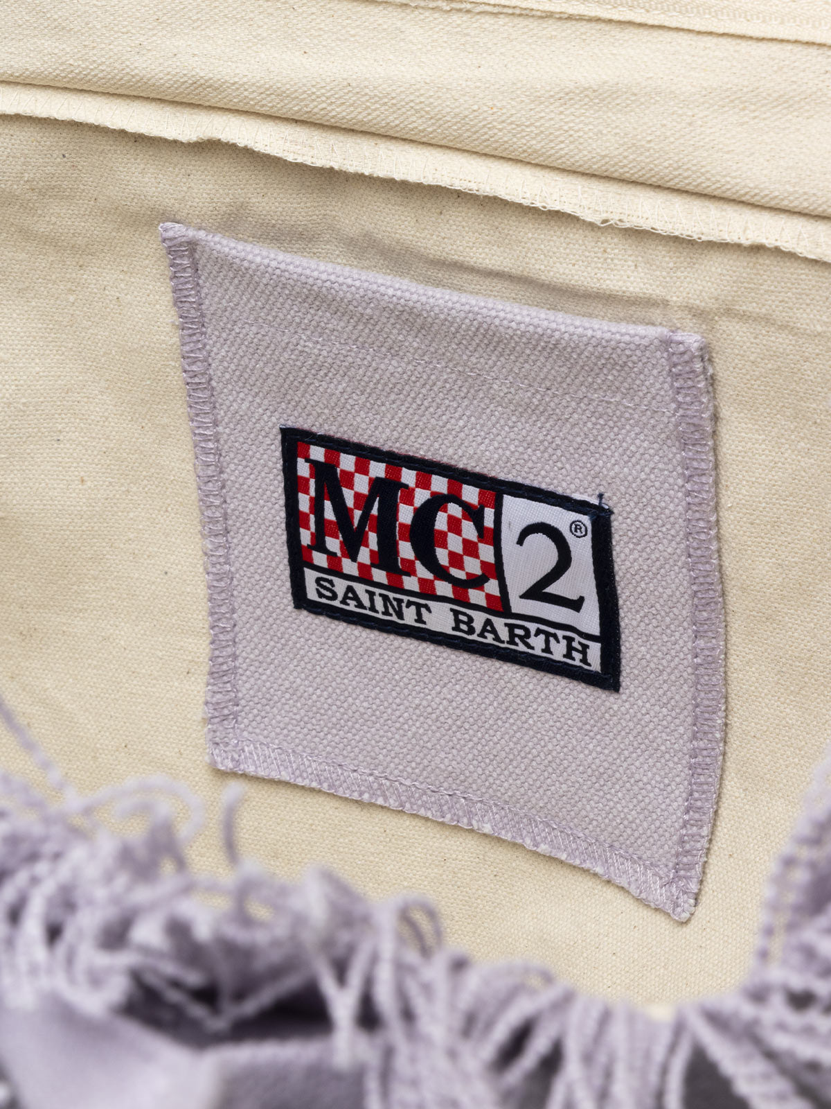 Lilac cotton canvas Vanity tote bag - MC2 Saint Barth