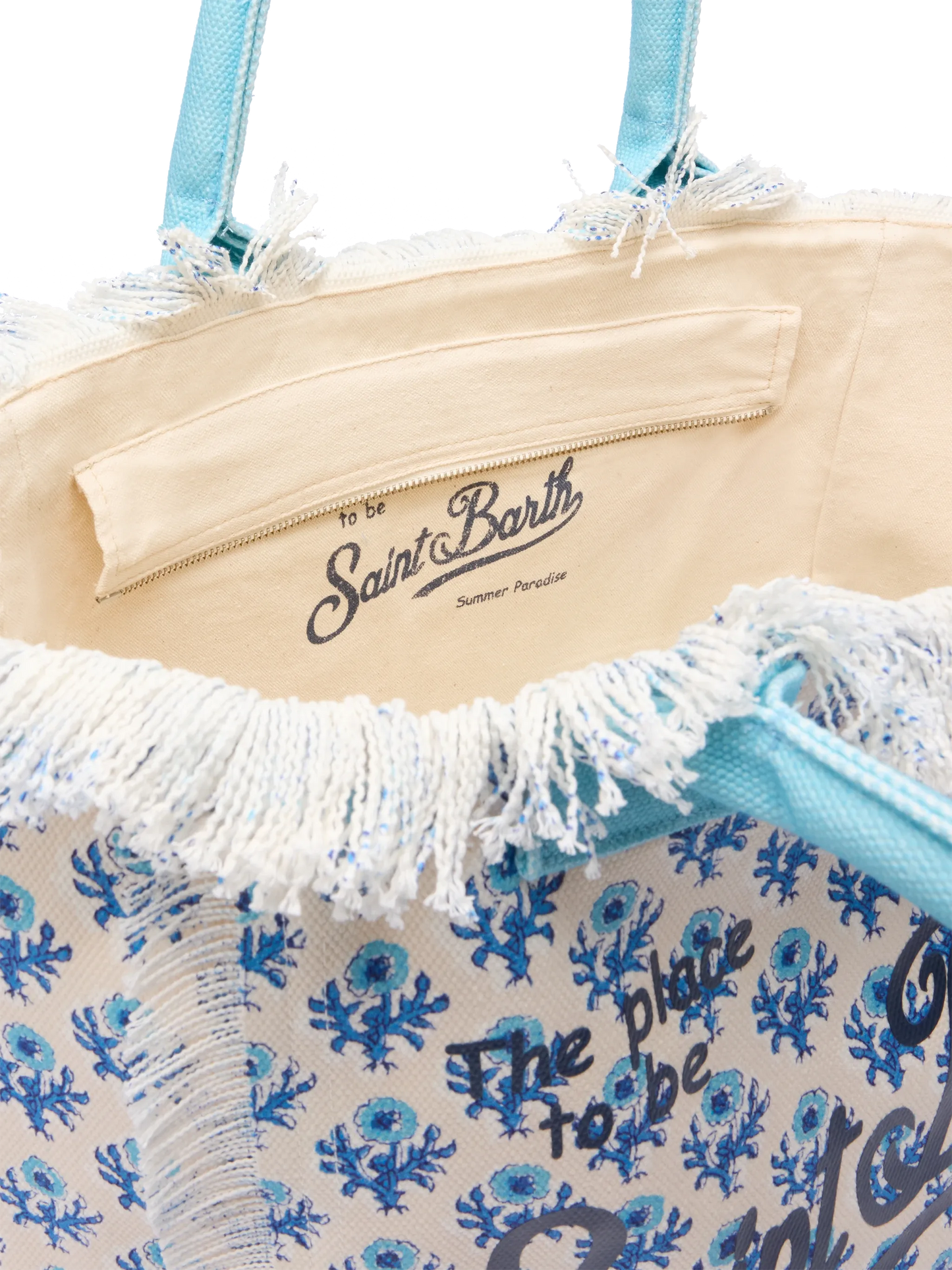 Cotton canvas Vanity tote bag with flower print - MC2 Saint Barth