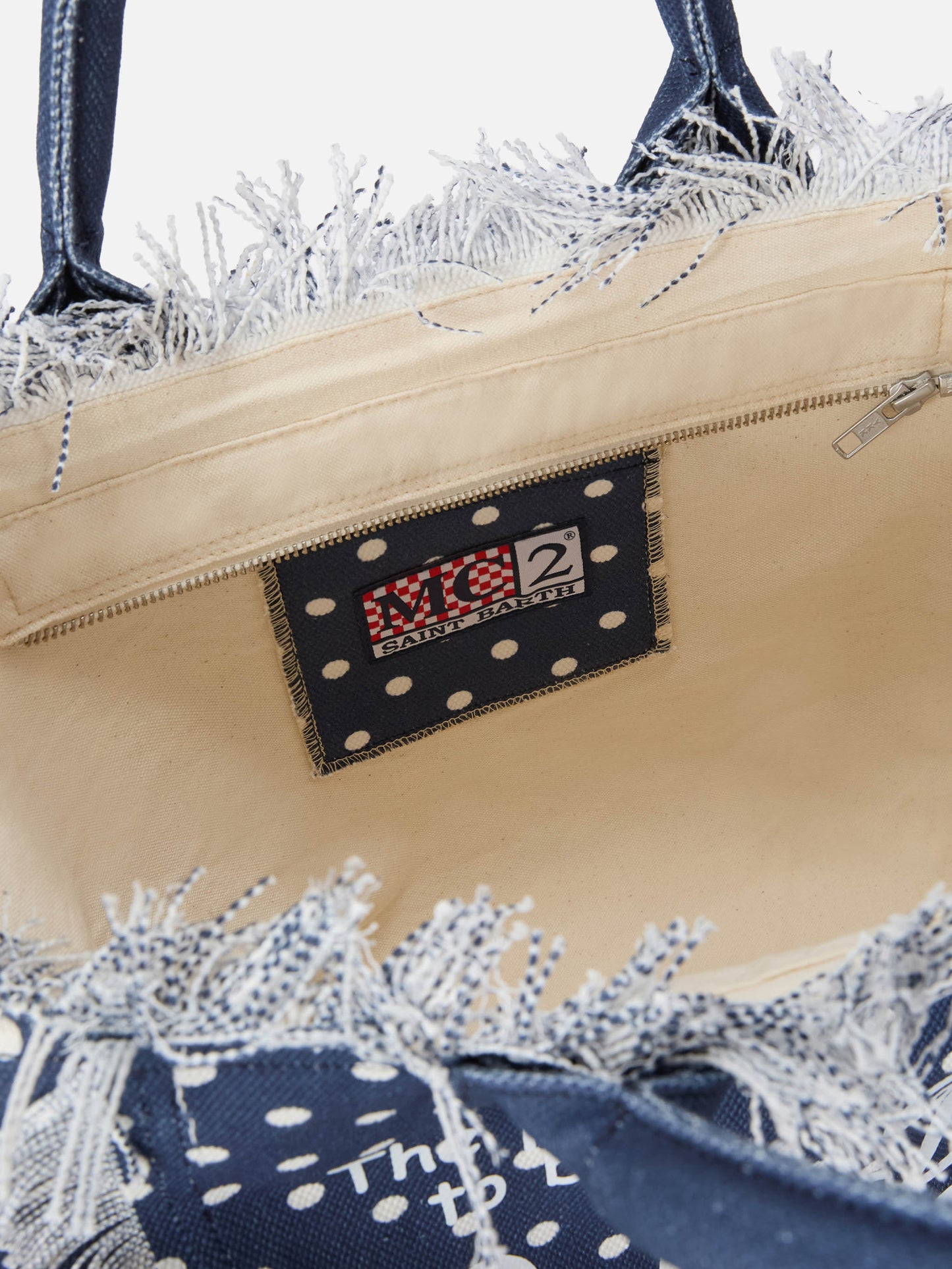 Borsa Vanity regular in canvas con stampa pois