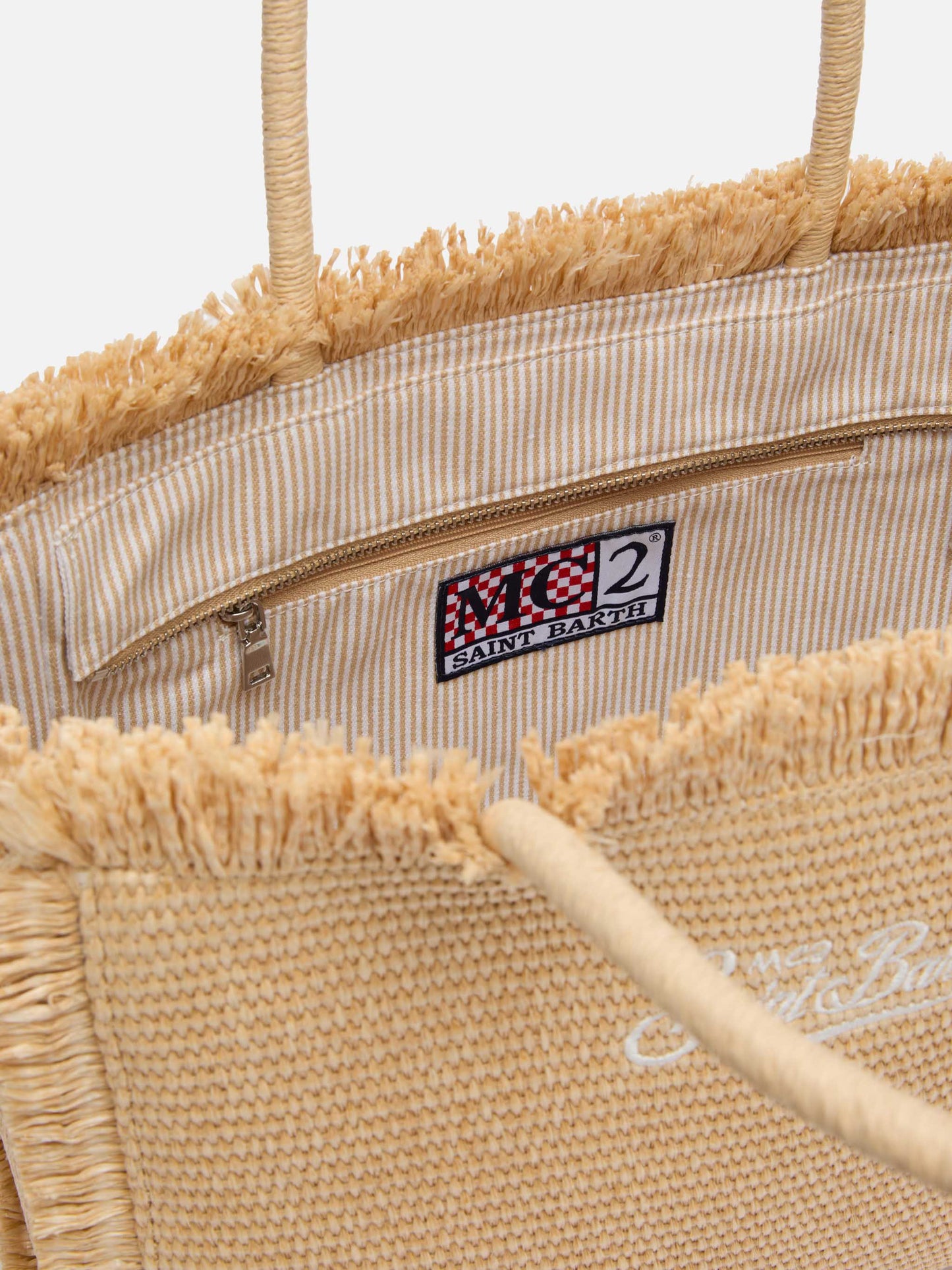 Beige straw effect Vanity tote bag - MC2 Saint Barth