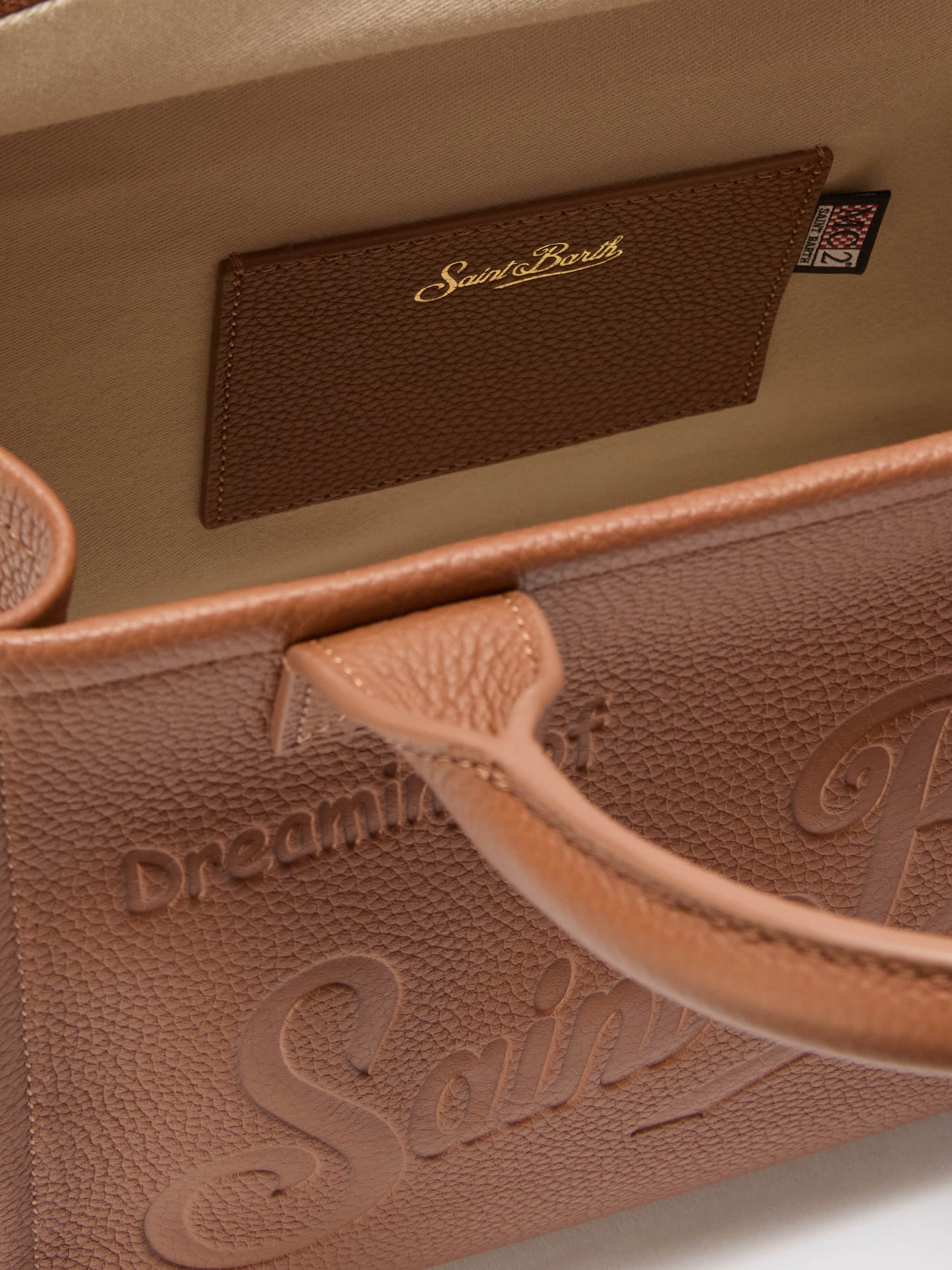 Vanity Bag Midi Shoulder Bag in camel hammered leather