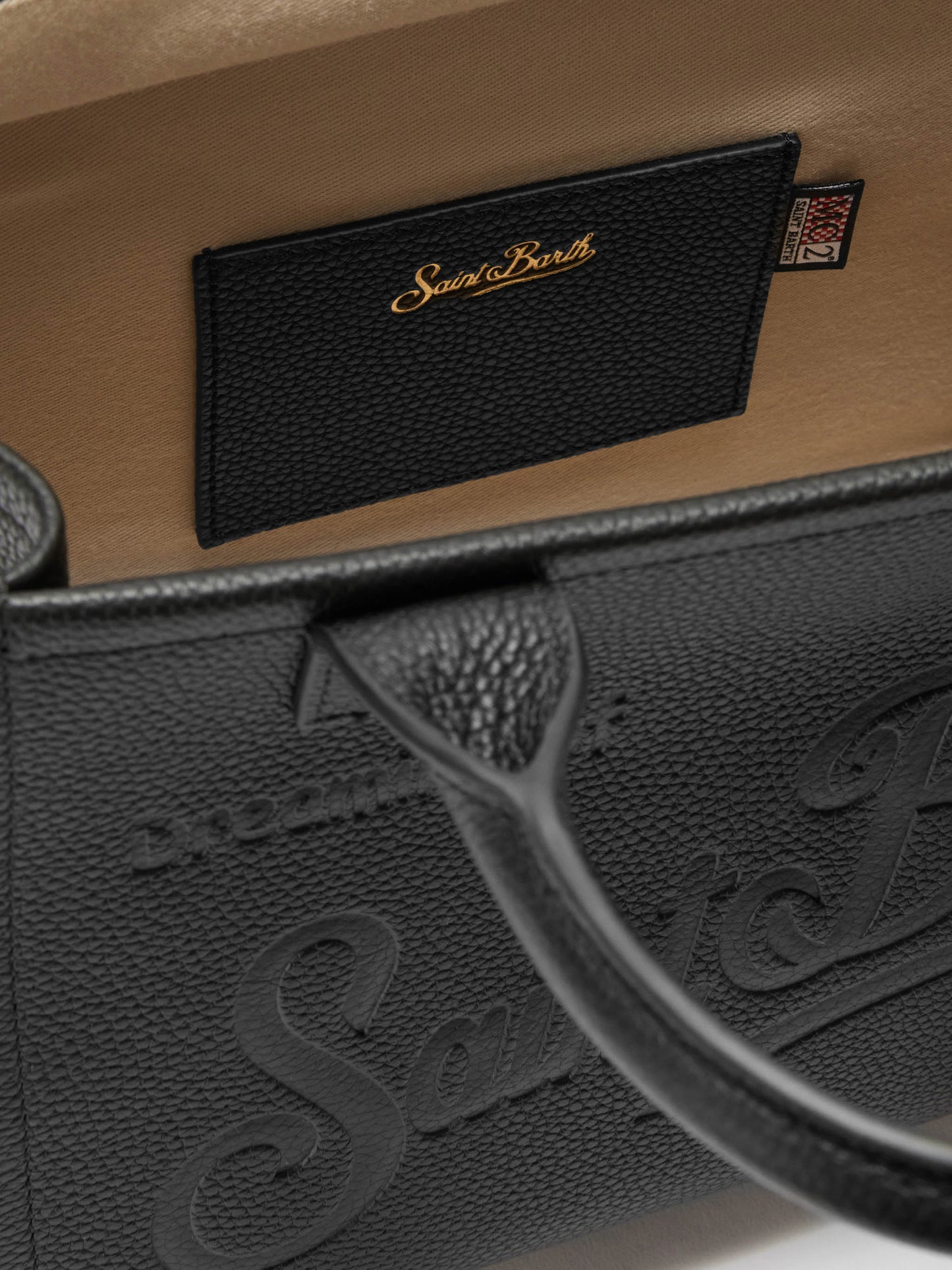 Vanity Bag Midi Shoulder Bag in black hammered leather