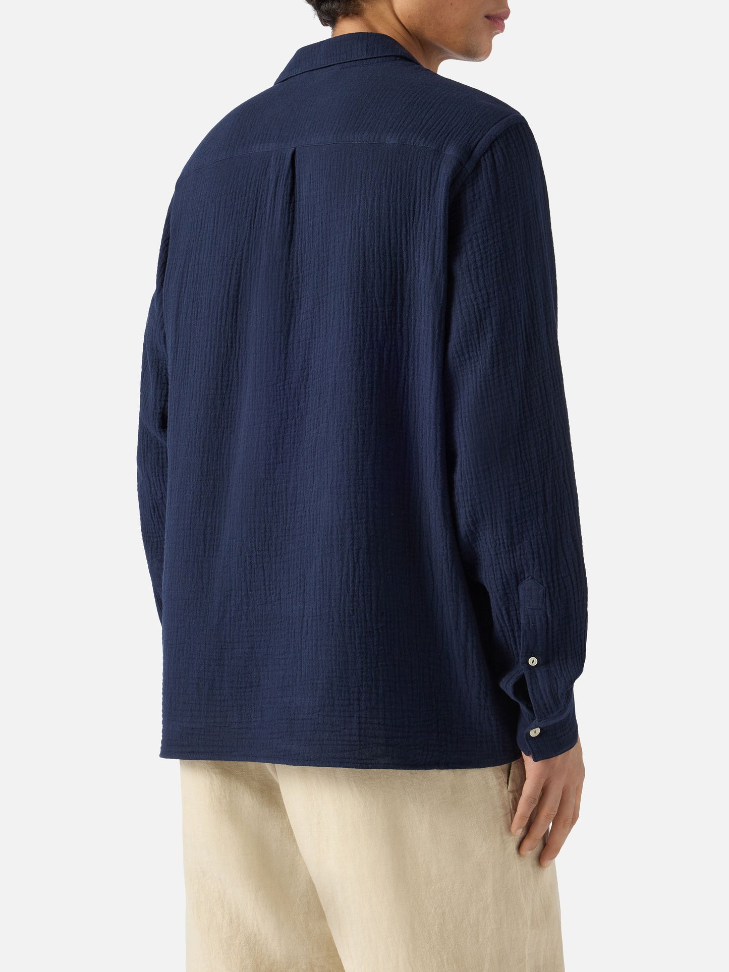 Polo Ventotene in cotone waffle blu navy