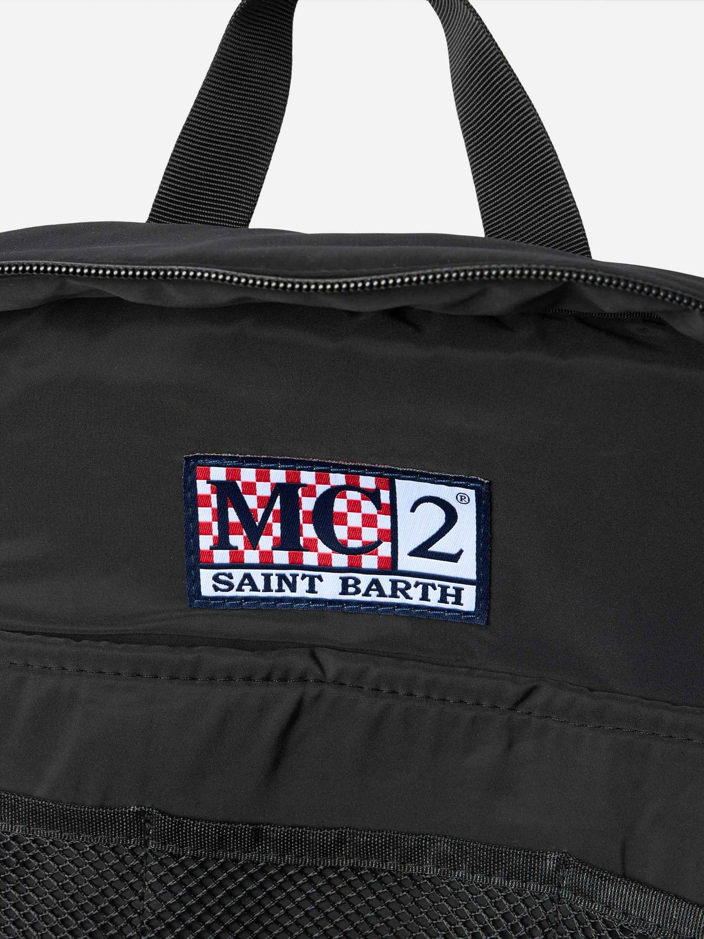 Black nylon backpack with zipped pockets - MC2 Saint Barth