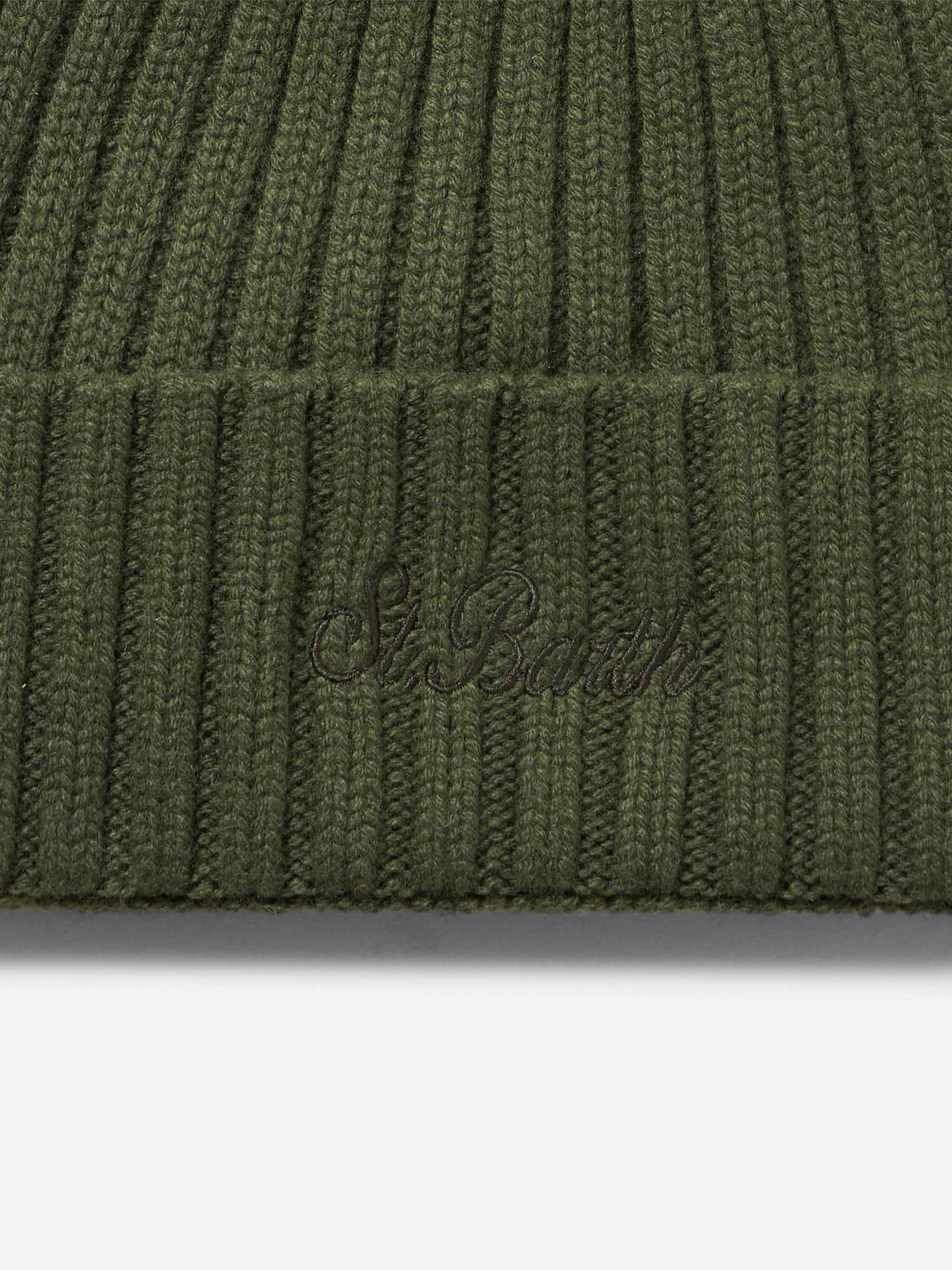 Man military green cashmere blend hat Wengen