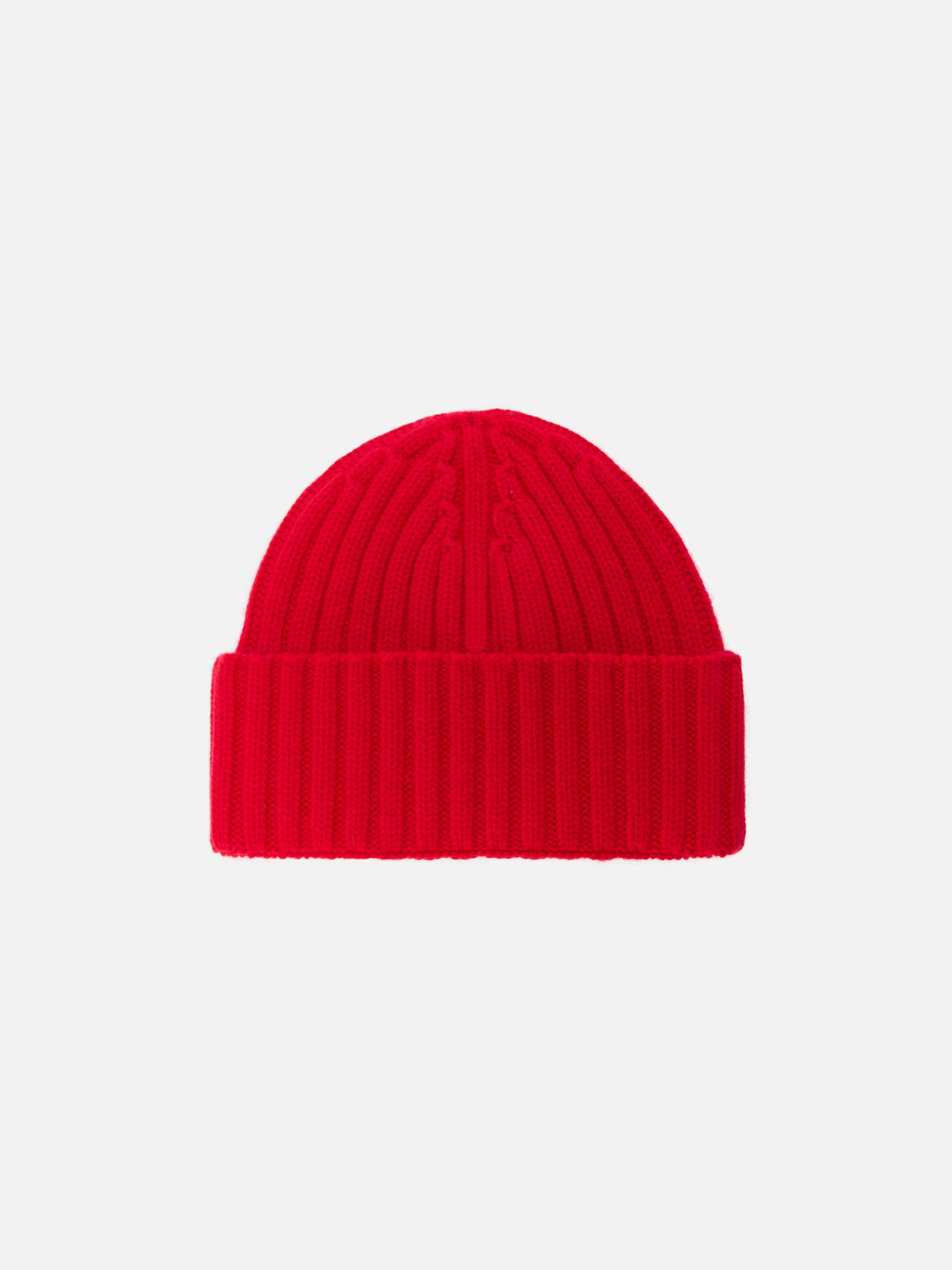 Wengen beanie in red wool with St. Barth embroidery on the turn-up