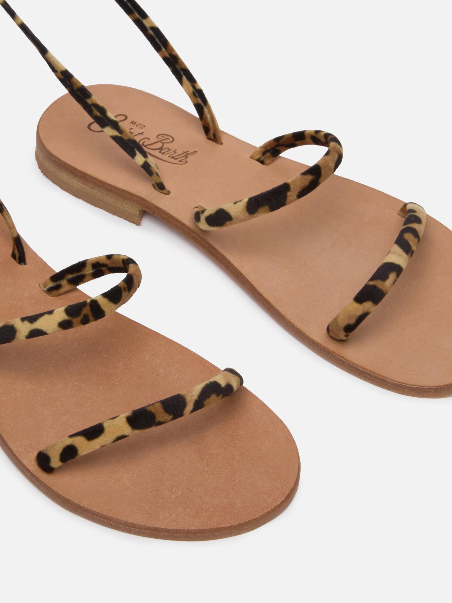 Wrap Flat Sandals con stampa animalier