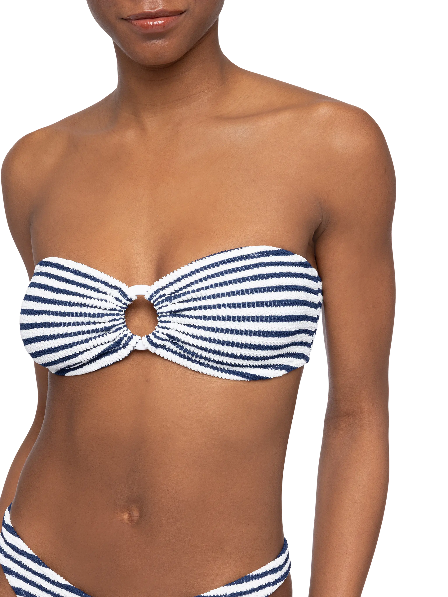 Yulia crinkle bandeau top with striped print - MC2 Saint Barth
